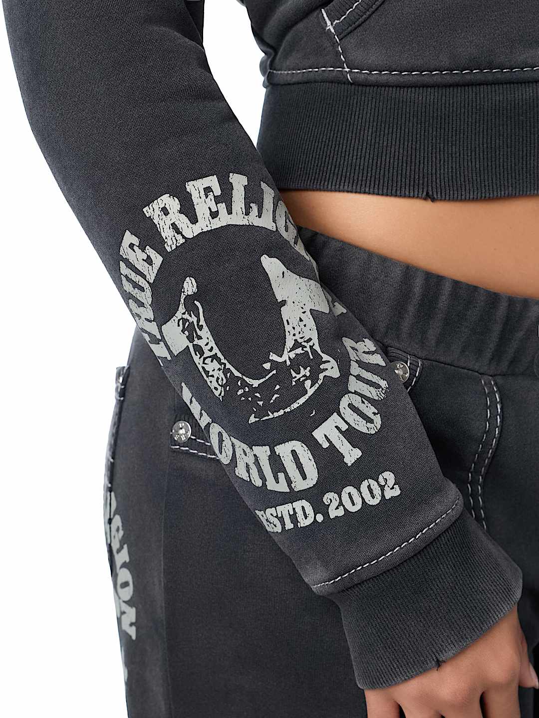 WASHED BIG T PIERCING HOODIE