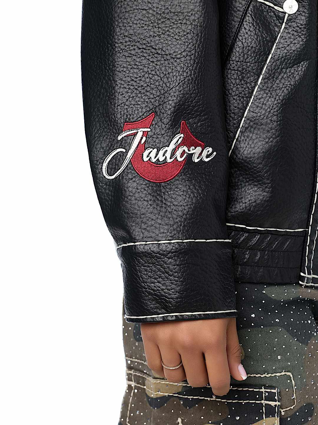 SUPER T FAUX LEATHER JACKET