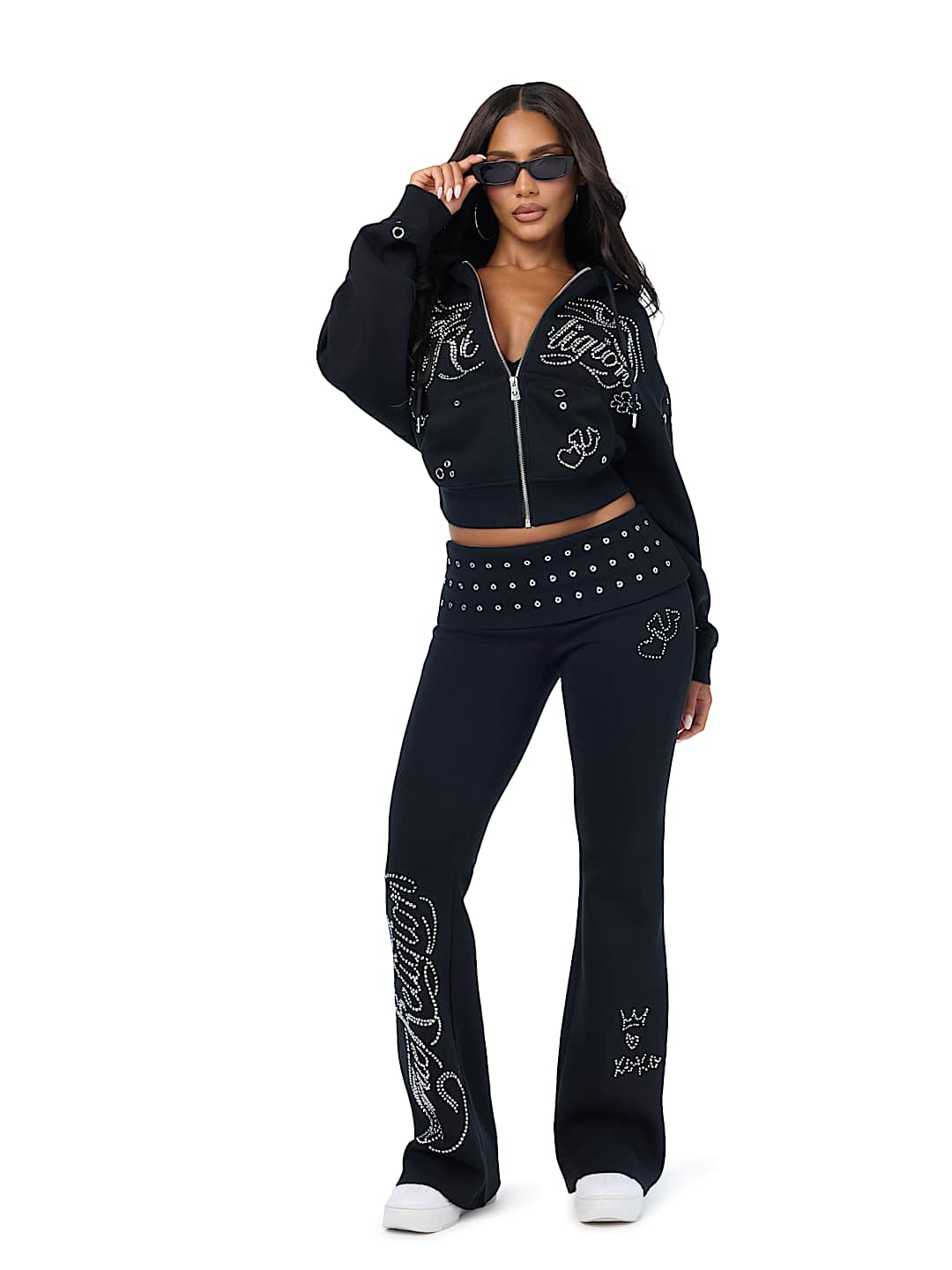 EYELET FOLDOVER BOOTCUT SWEATPANT