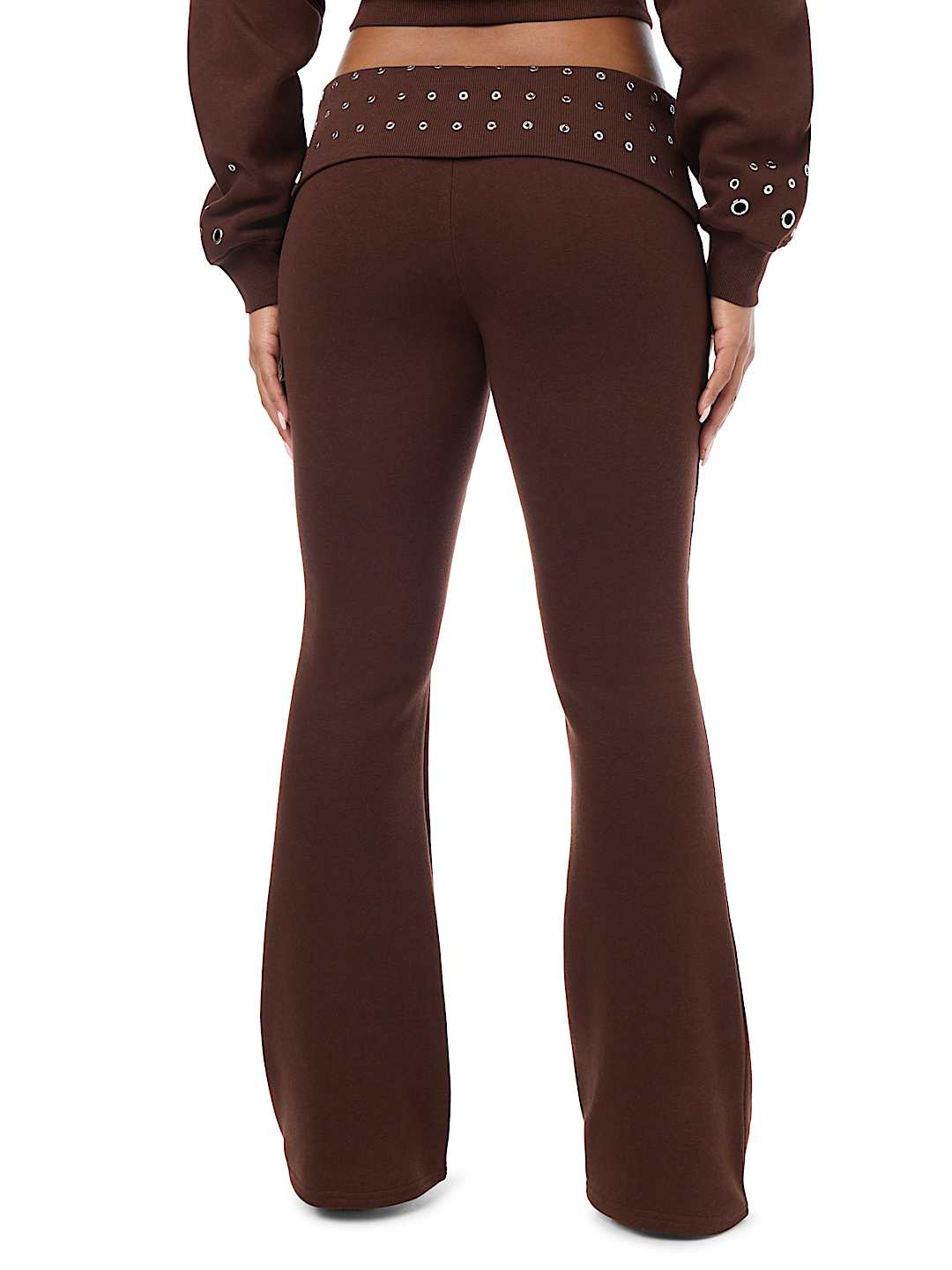 EYELET FOLDOVER BOOTCUT SWEATPANT