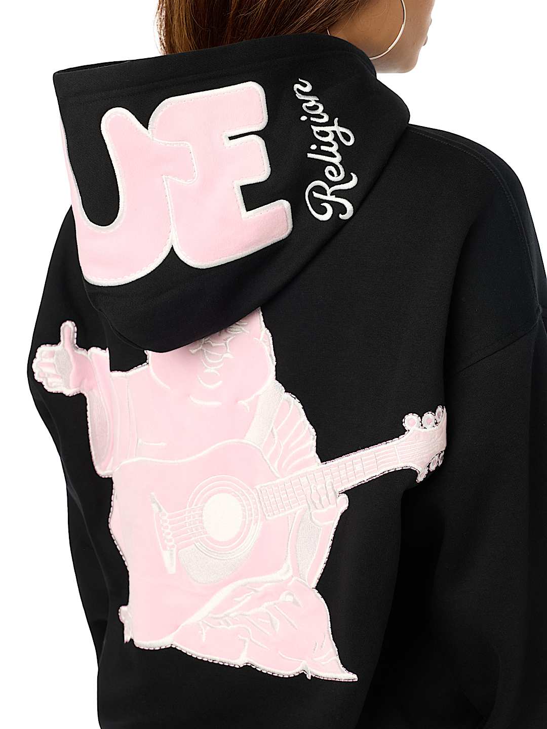 VELVET EMBROIDERED OVERSIZED HOODIE