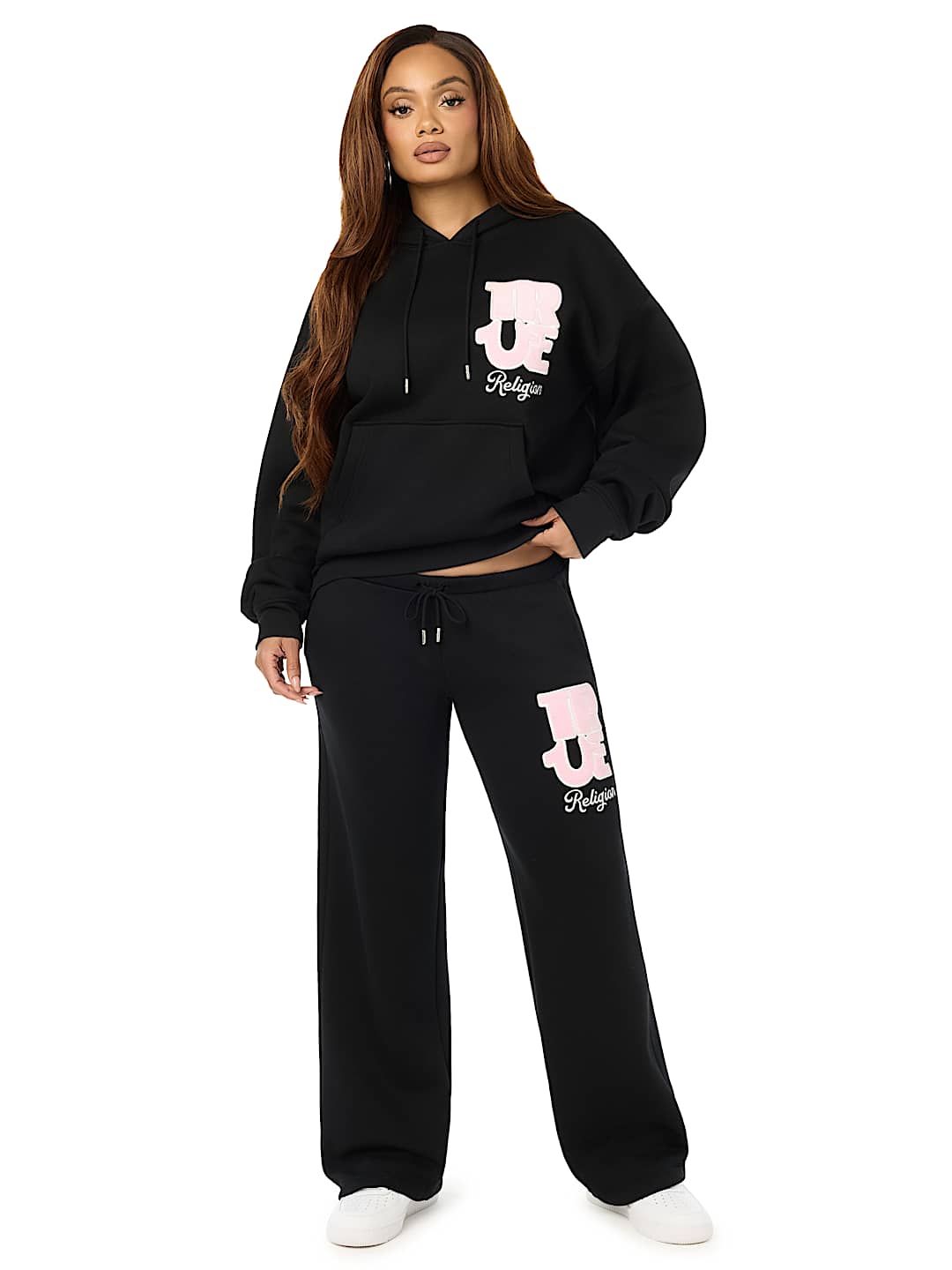 VELVET EMBROIDERED OVERSIZED HOODIE