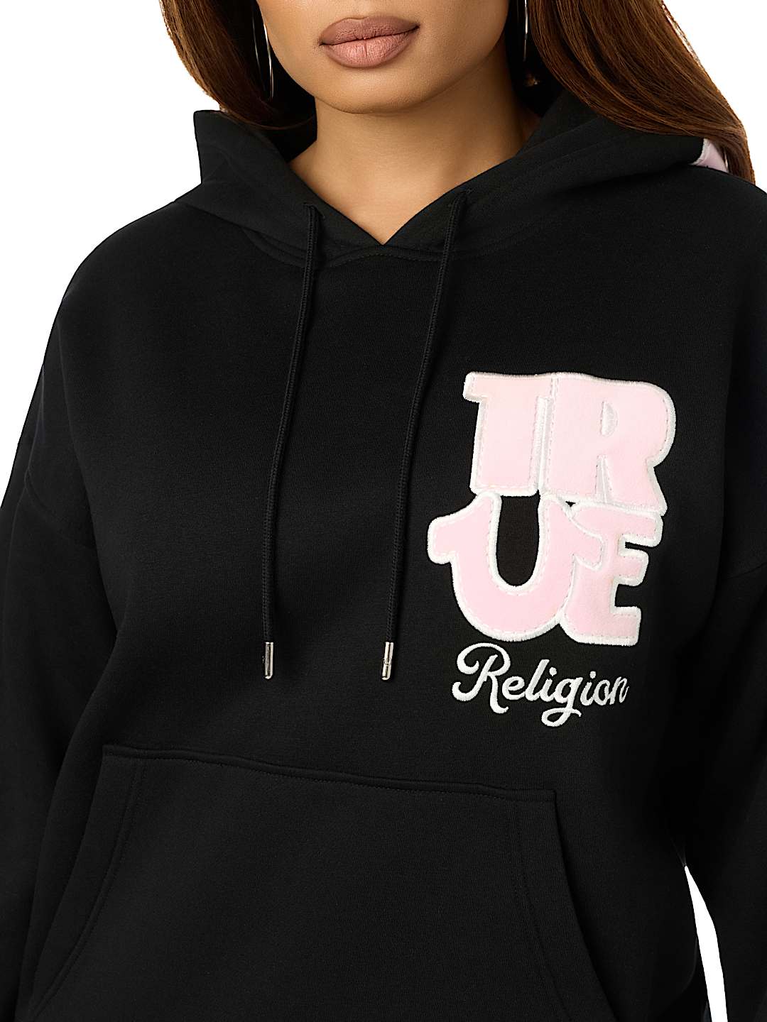 VELVET EMBROIDERED OVERSIZED HOODIE
