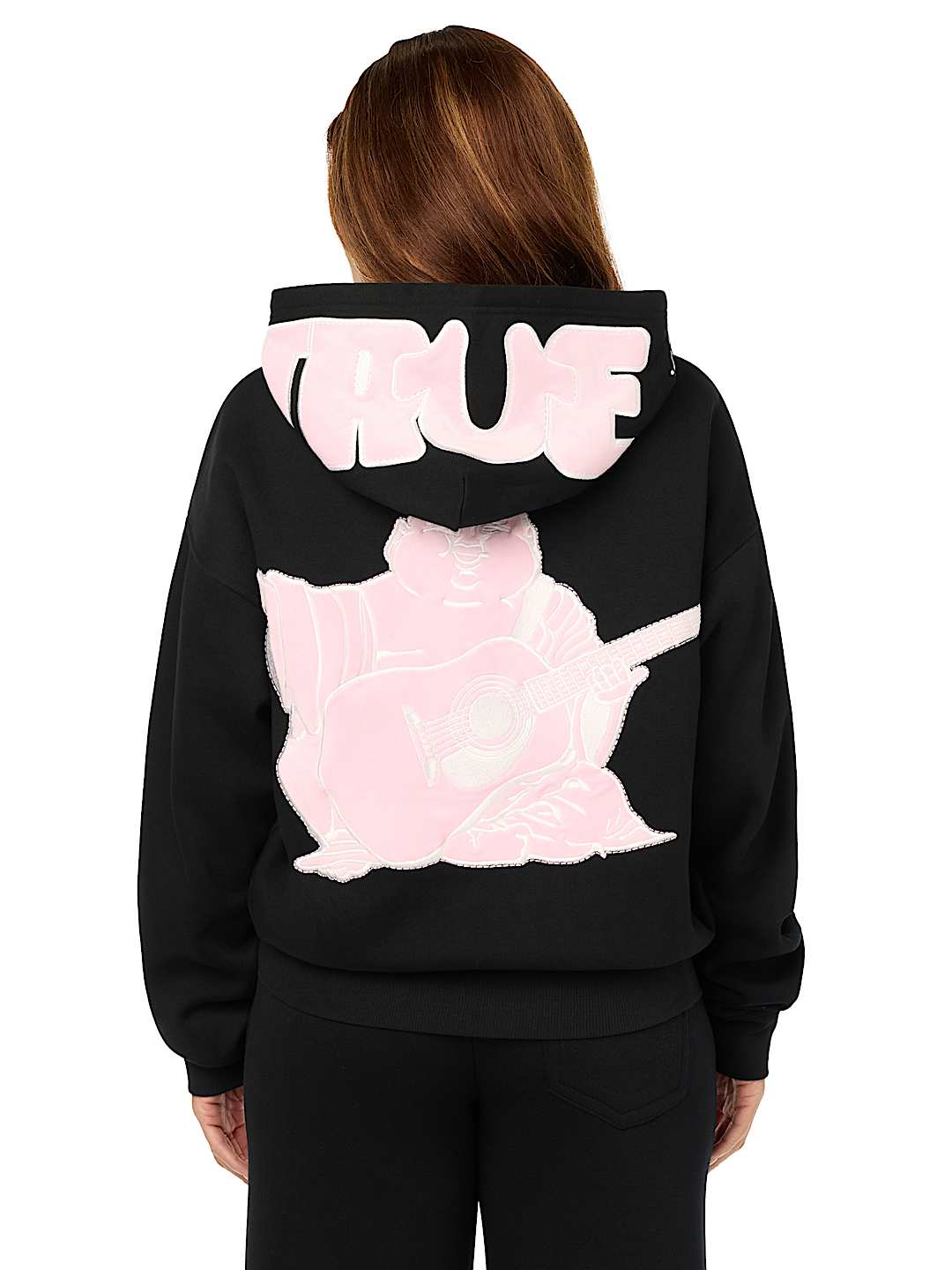 VELVET EMBROIDERED OVERSIZED HOODIE