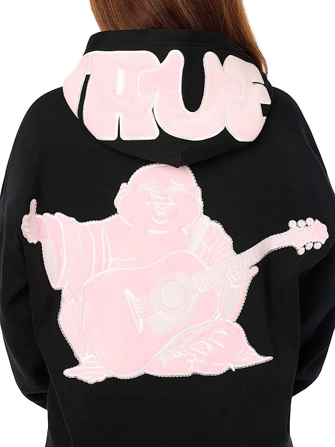 VELVET EMBROIDERED OVERSIZED HOODIE