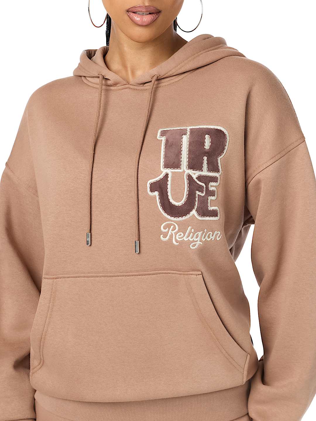 VELVET EMBROIDERED OVERSIZED HOODIE