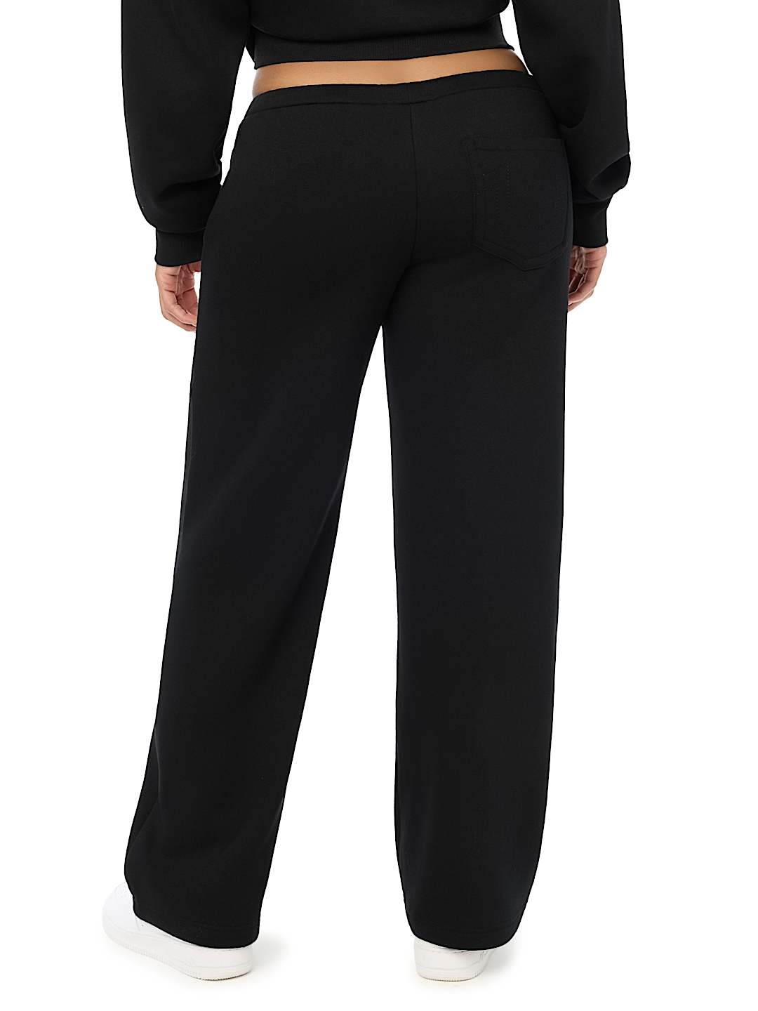 VELVET EMBROIDERED LOW RISE STRAIGHT LEG SWEATPANT