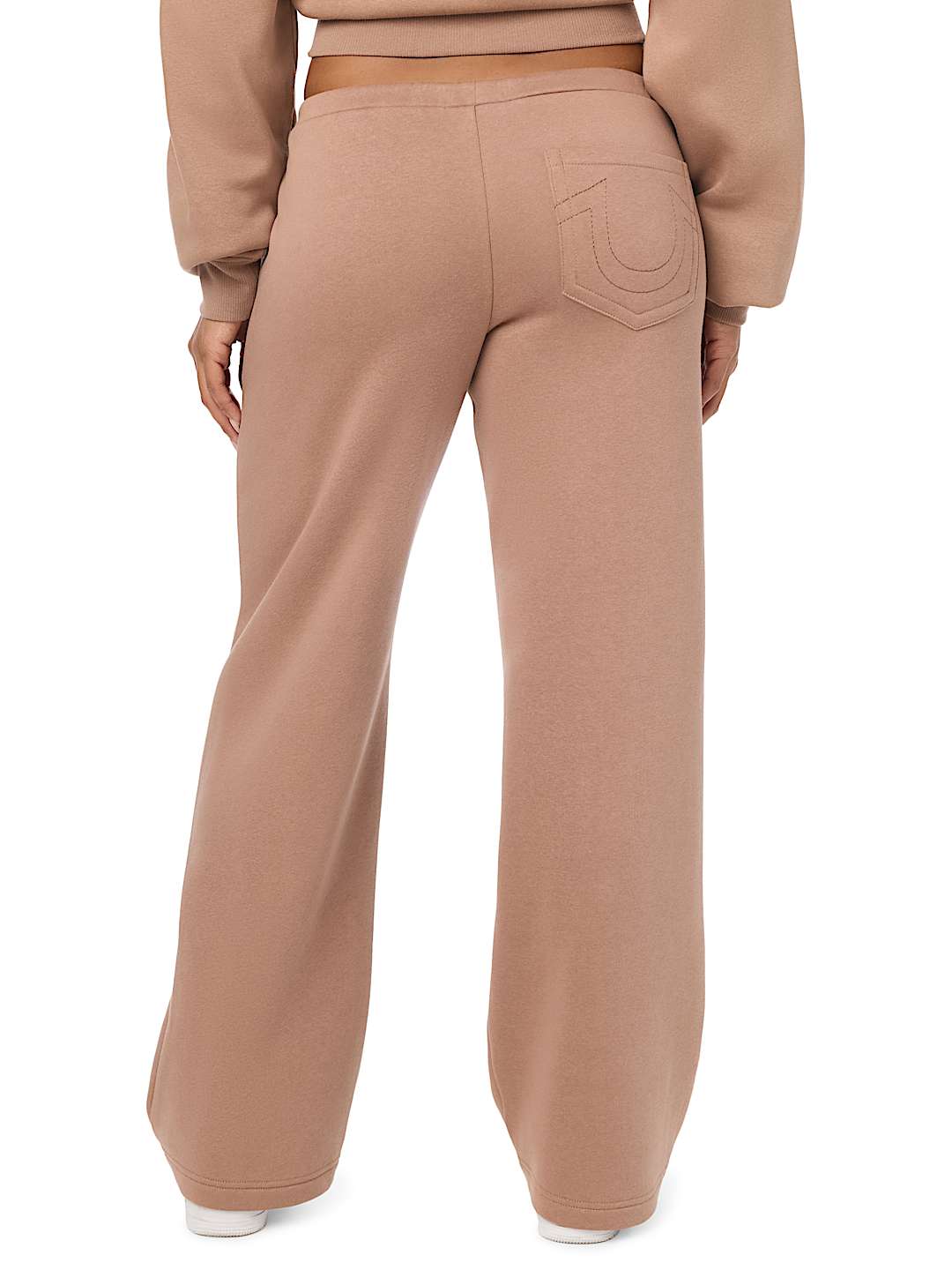 VELVET EMBROIDERED LOW RISE STRAIGHT LEG SWEATPANT