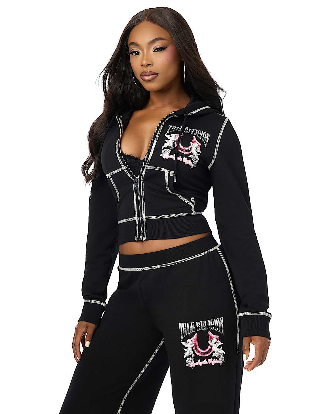 CHROME SHRUNKEN ZIP-UP HOODIE