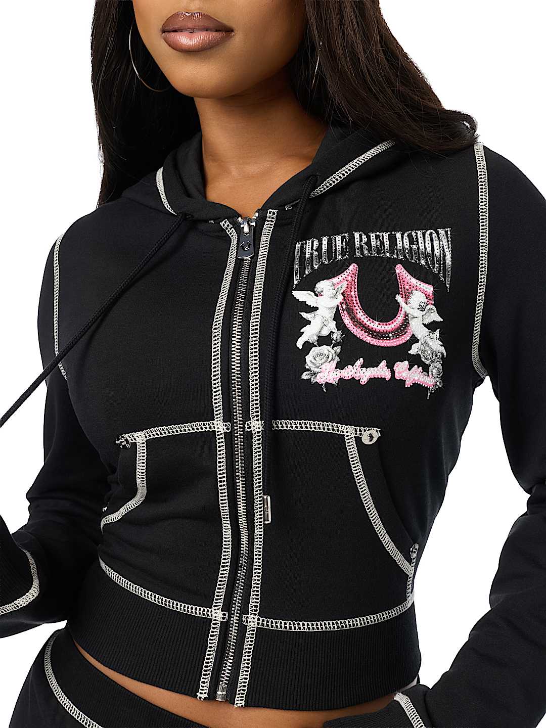 CHROME SHRUNKEN ZIP-UP HOODIE