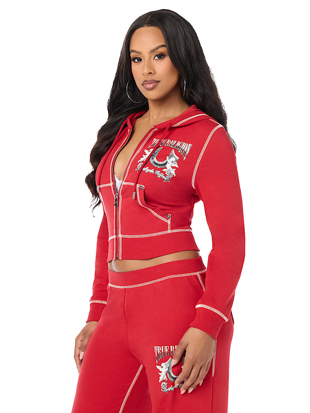 CHROME SHRUNKEN ZIP-UP HOODIE