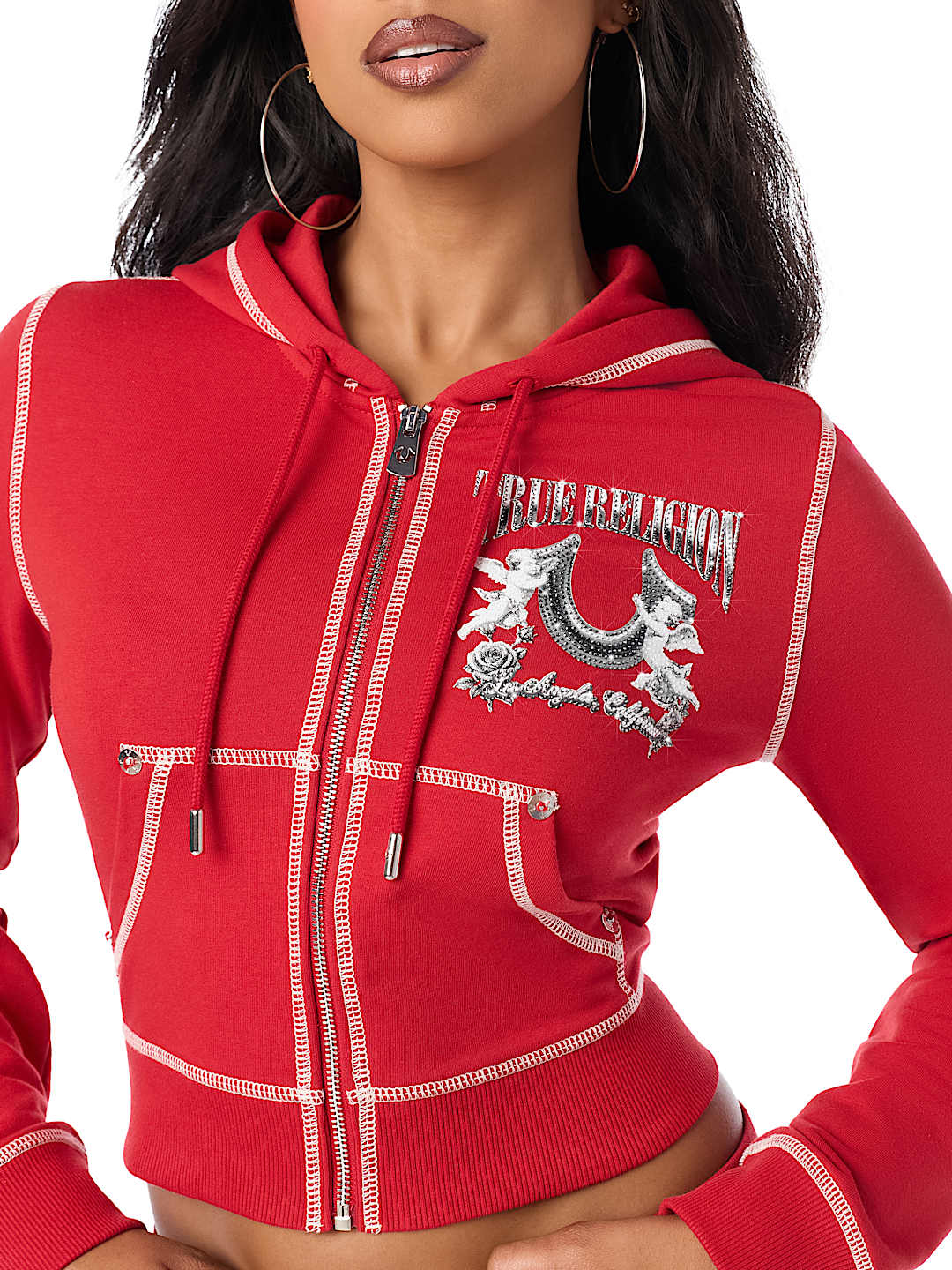 CHROME SHRUNKEN ZIP-UP HOODIE