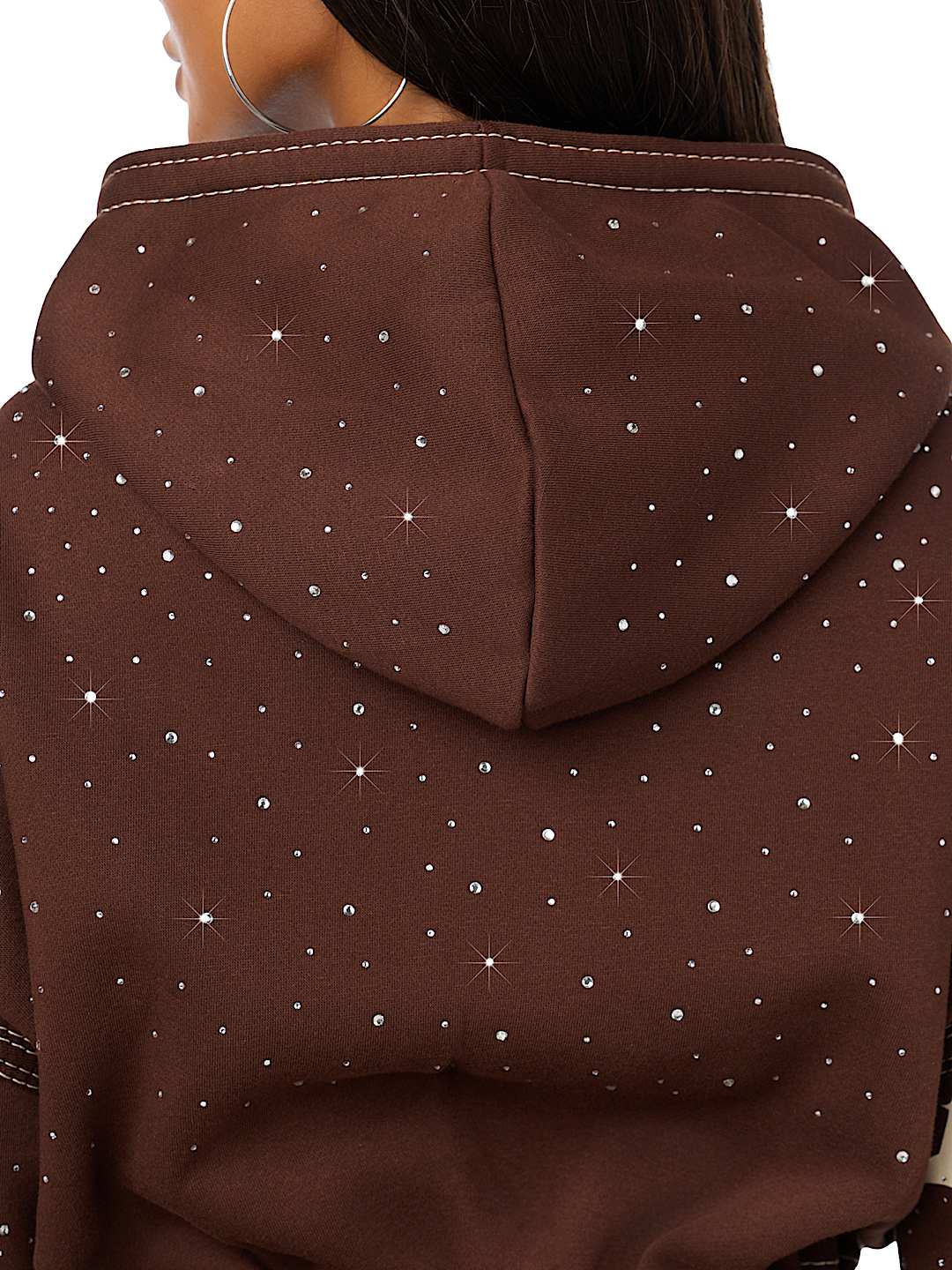 ALLOVER PRINT CRYSTAL BIG T GIRLFRIEND ZIP-UP HOODIE