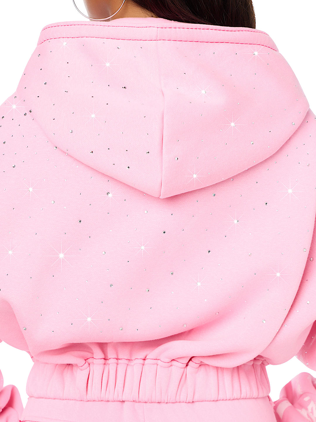 ALLOVER PRINT CRYSTAL BIG T GIRLFRIEND ZIP-UP HOODIE