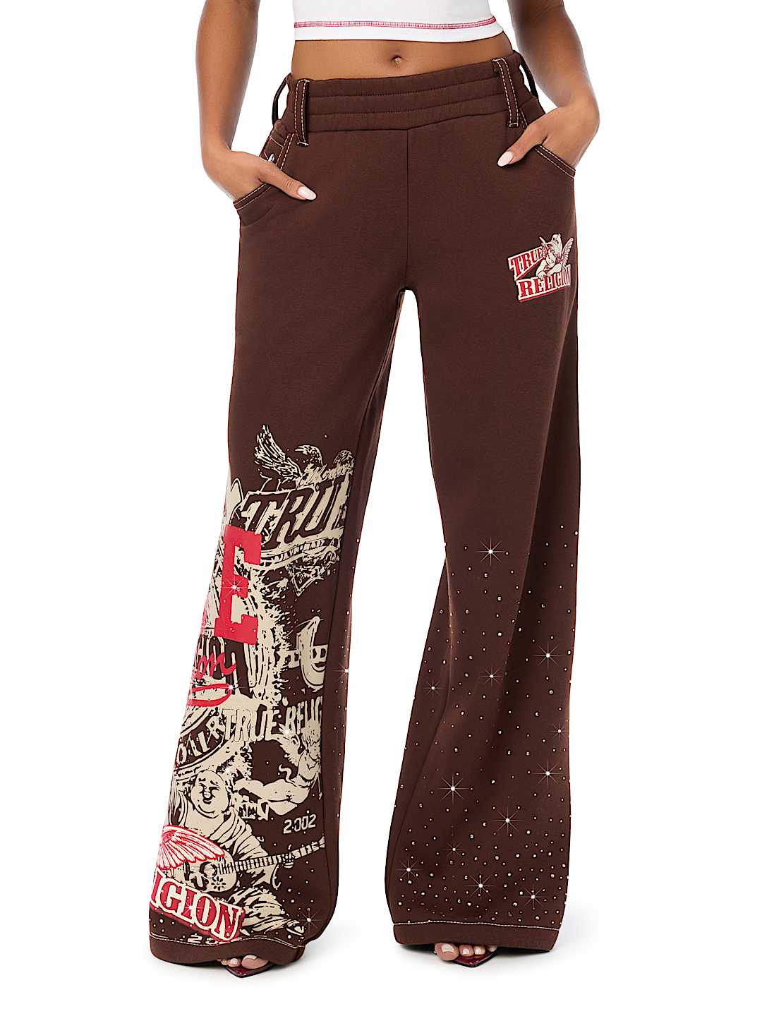 ALLOVER PRINT CRYSTAL BIG T BAGGY SWEATPANT