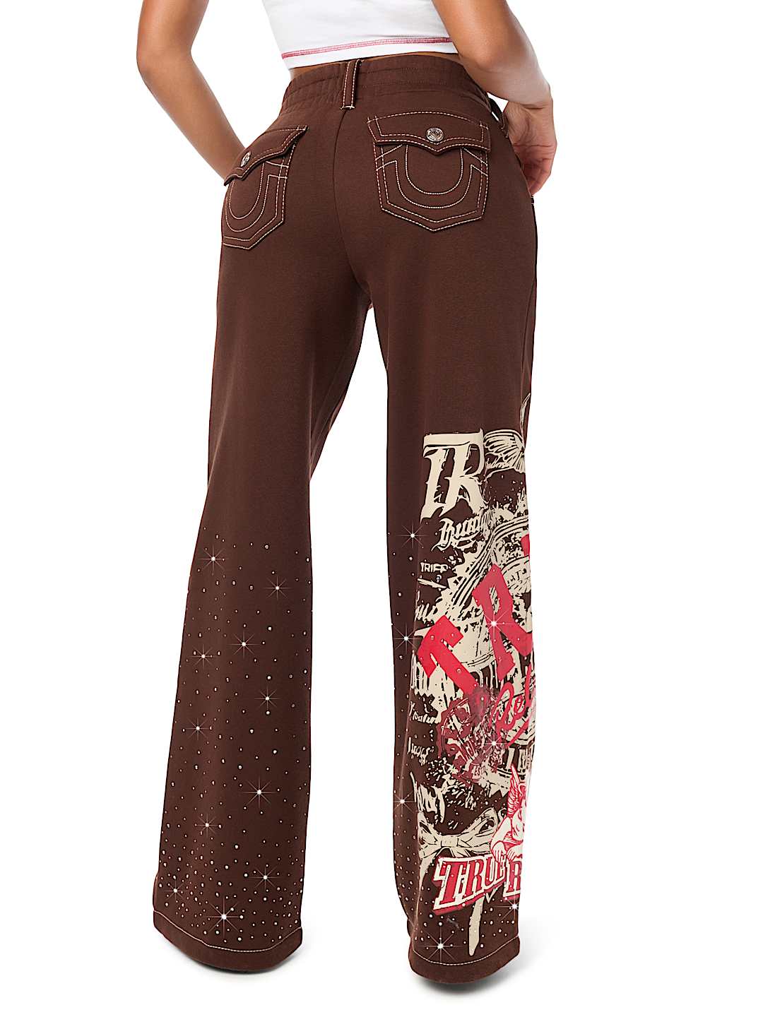ALLOVER PRINT CRYSTAL BIG T BAGGY SWEATPANT