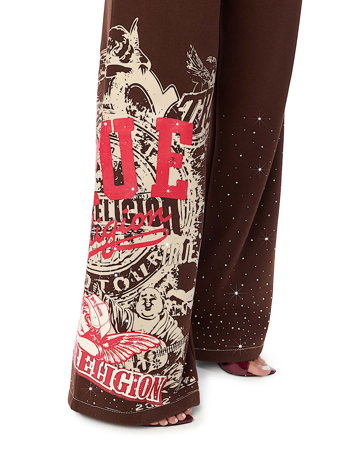 ALLOVER PRINT CRYSTAL BIG T BAGGY SWEATPANT