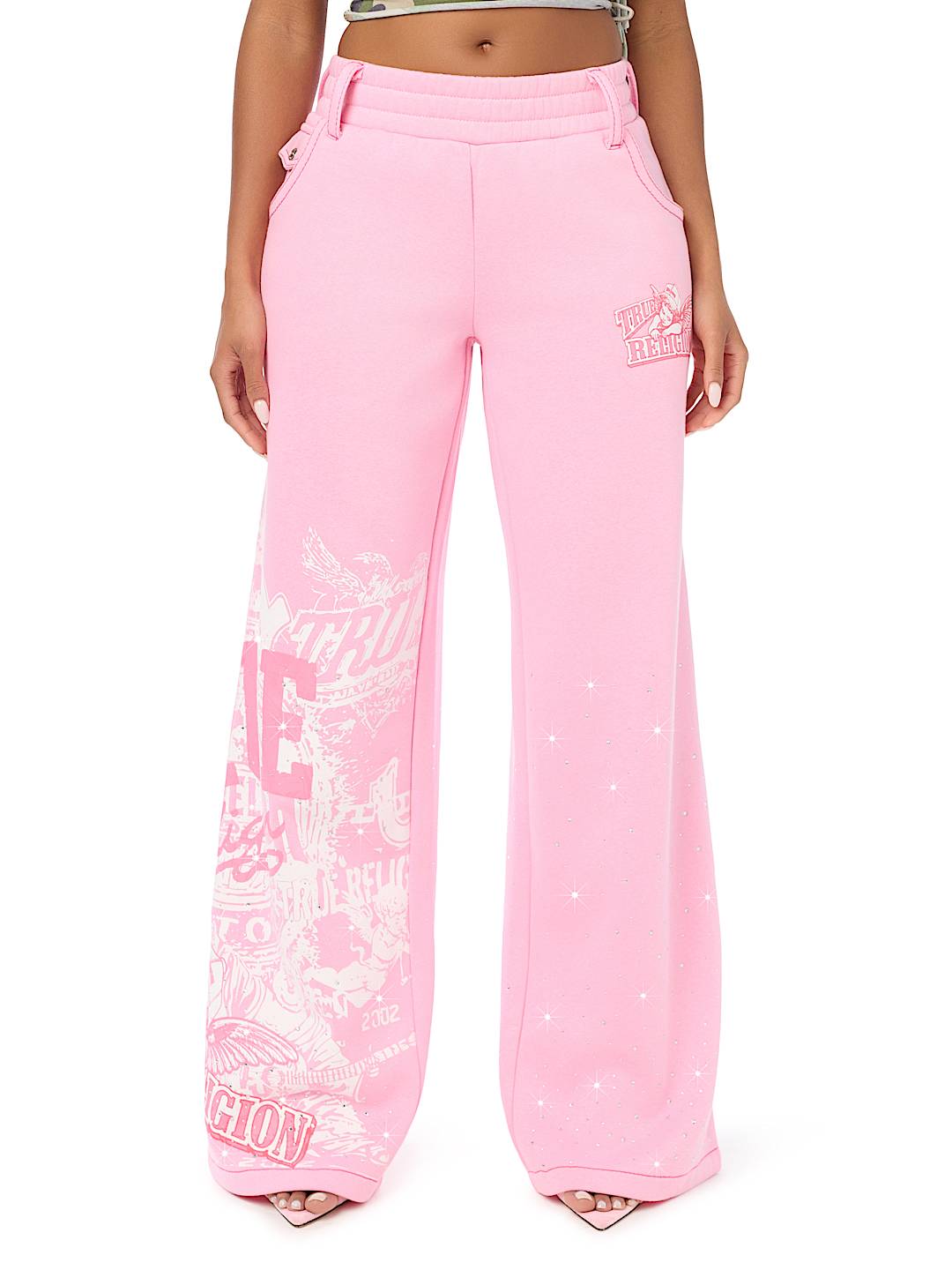 ALLOVER PRINT CRYSTAL BIG T BAGGY SWEATPANT