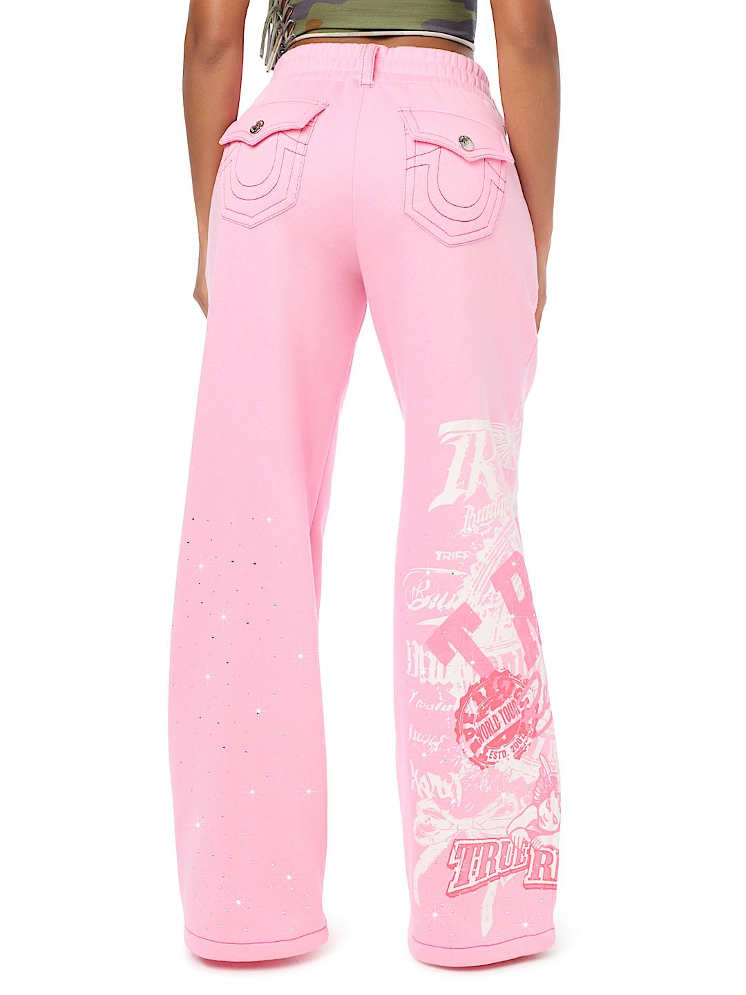 ALLOVER PRINT CRYSTAL BIG T BAGGY SWEATPANT