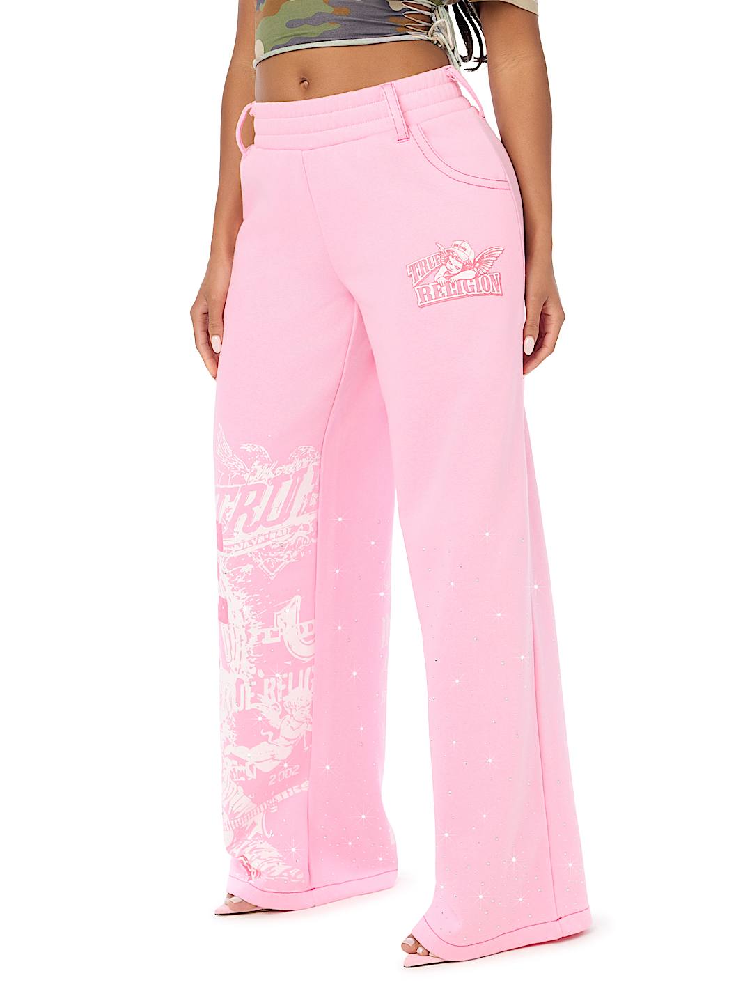 ALLOVER PRINT CRYSTAL BIG T BAGGY SWEATPANT