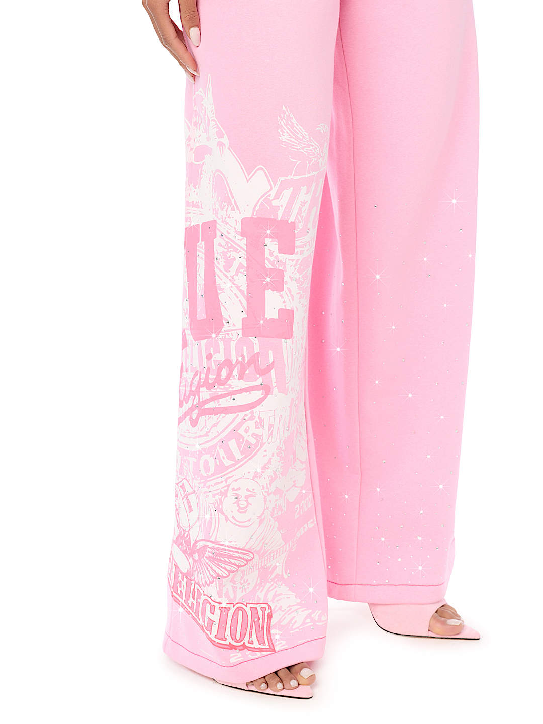 ALLOVER PRINT CRYSTAL BIG T BAGGY SWEATPANT