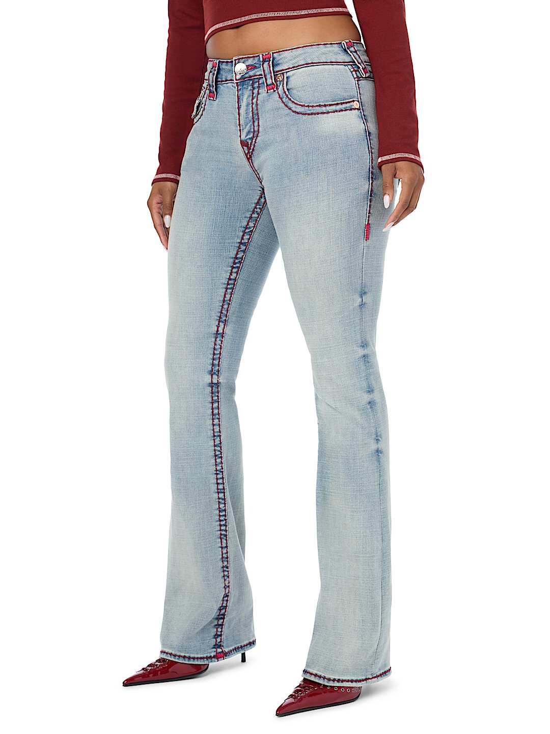 BECCA MID RISE SUPER T FLAP BOOTCUT JEAN