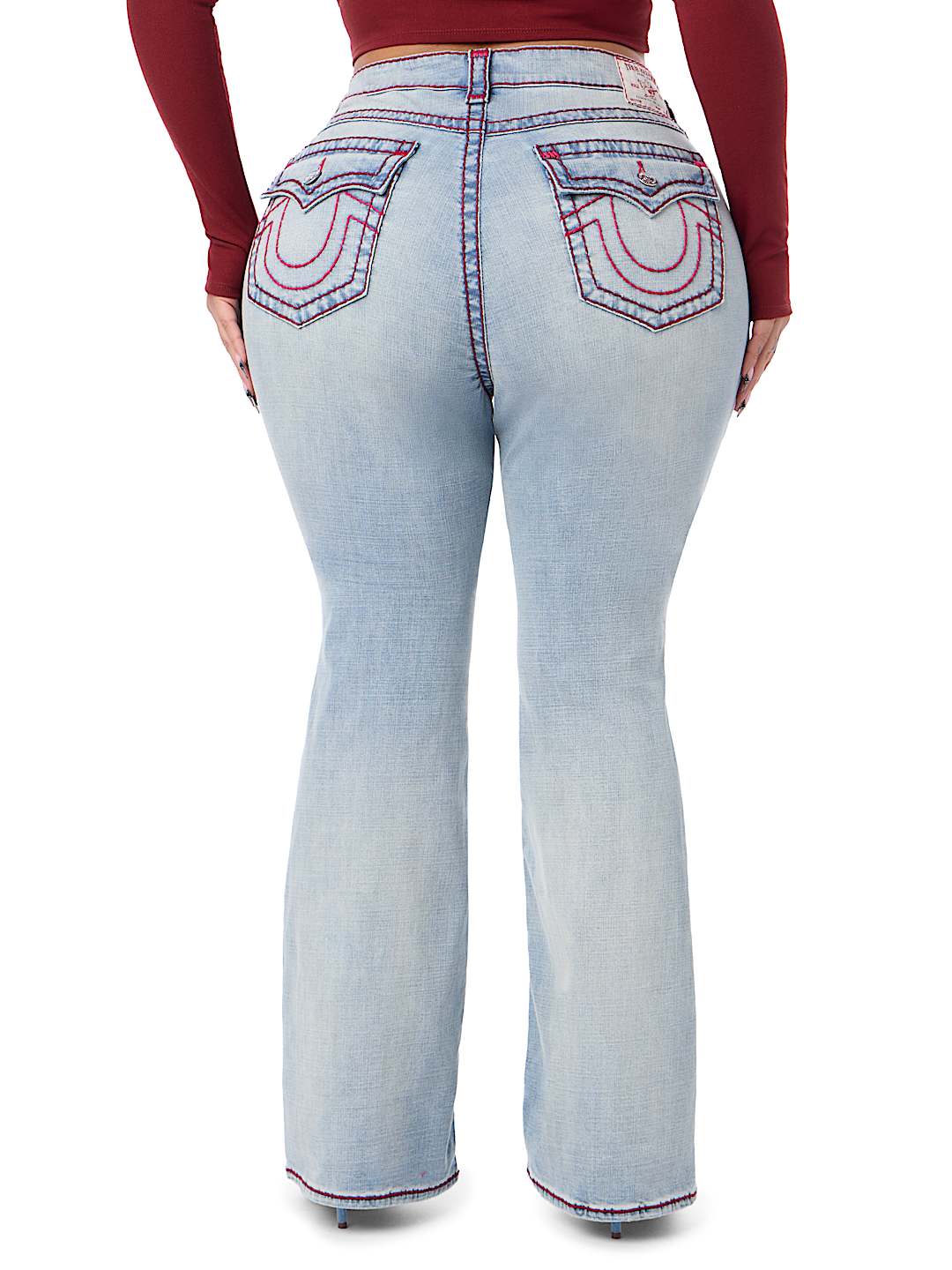 PLUS BECCA MID RISE SUPER T FLAP BOOTCUT JEAN