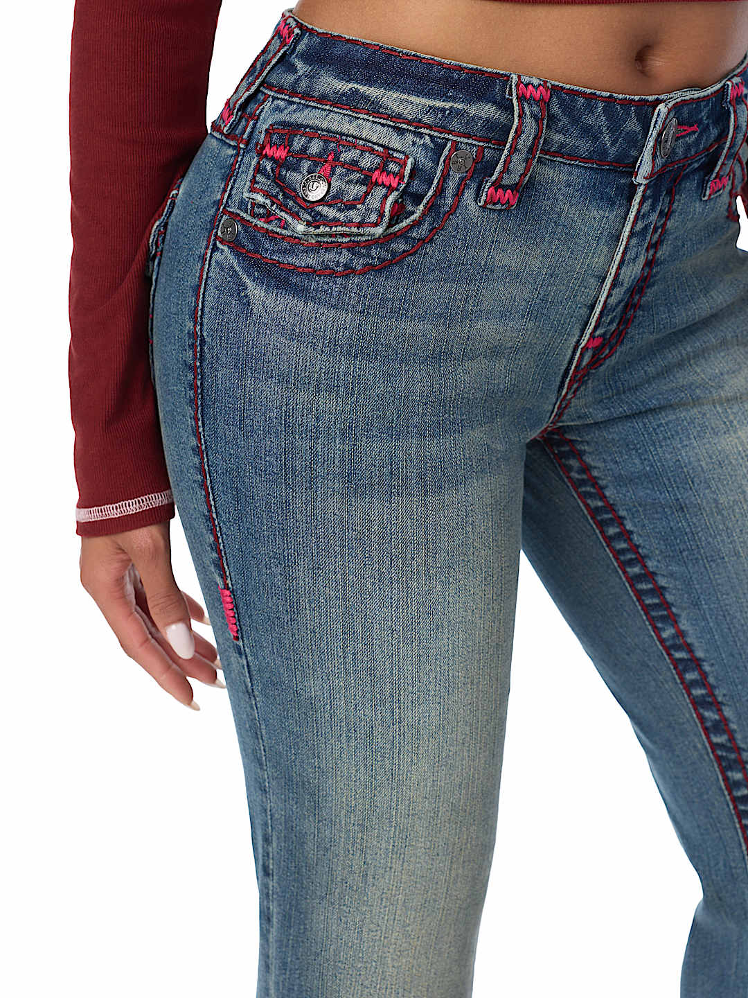  BECCA MID RISE SUPER T FLAP BOOTCUT JEAN