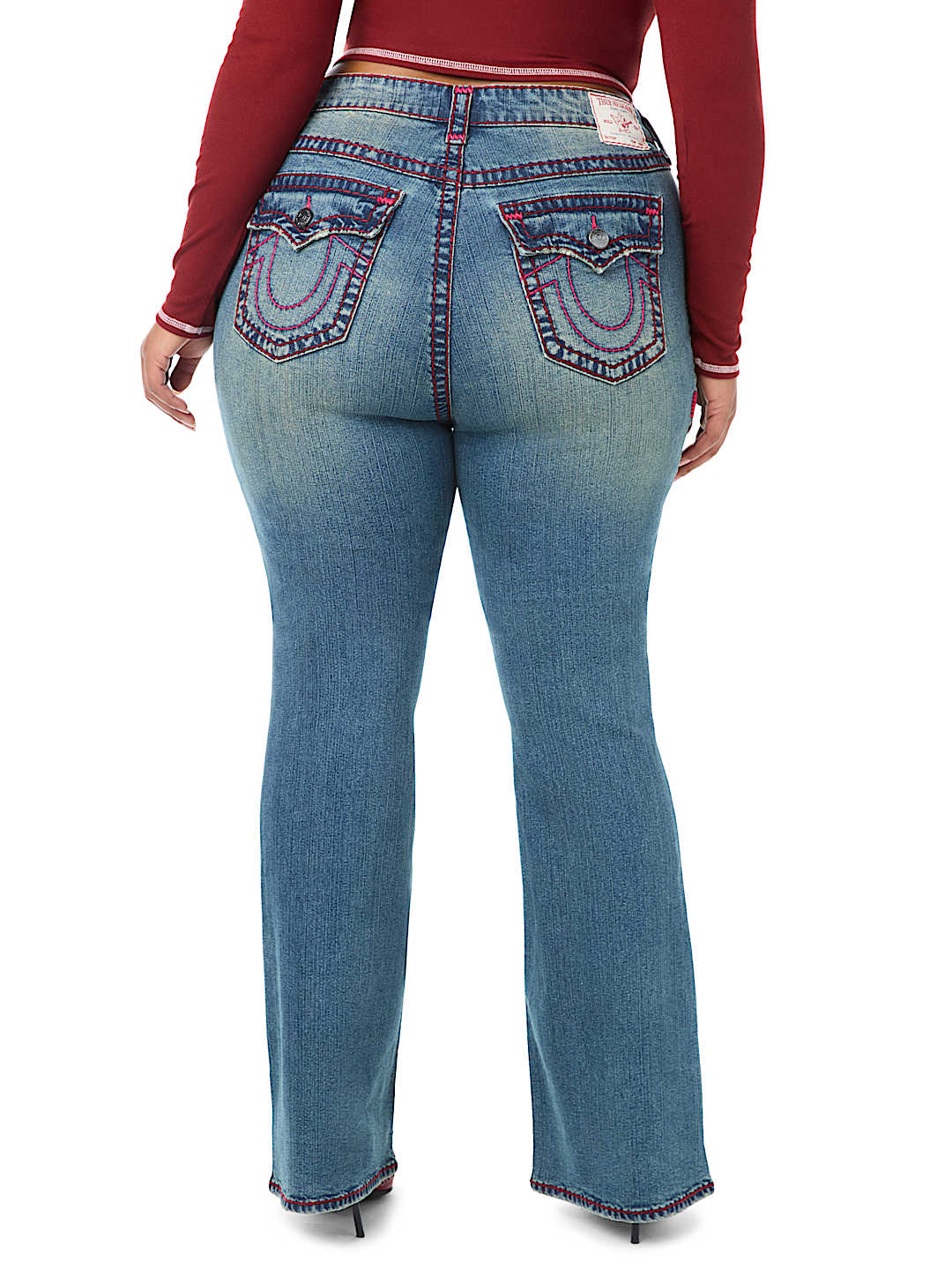 PLUS BECCA MID RISE SUPER T FLAP BOOTCUT JEAN