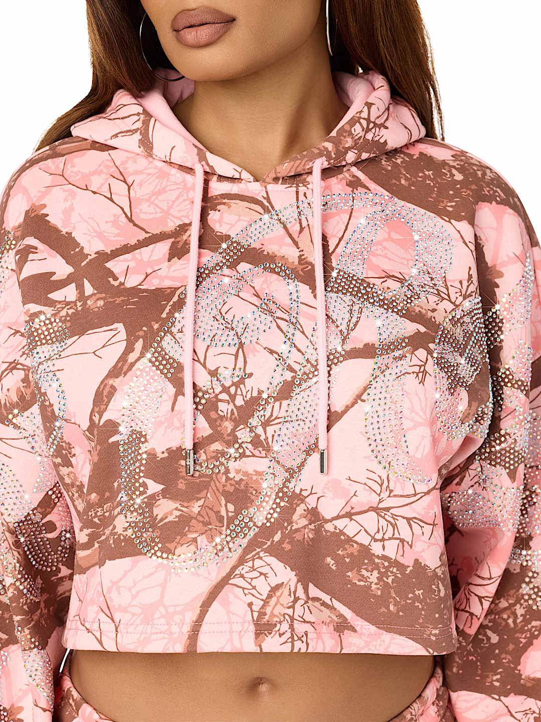 BEDAZZLED CAMO RELAXED HOODIE