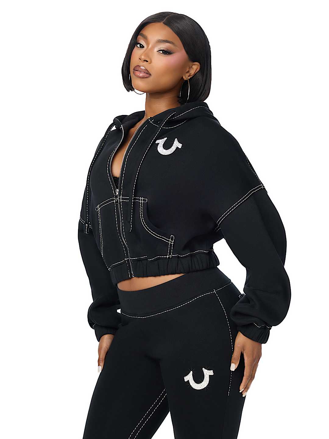 BIG T CRYSTAL GIRLFRIEND ZIP HOODIE