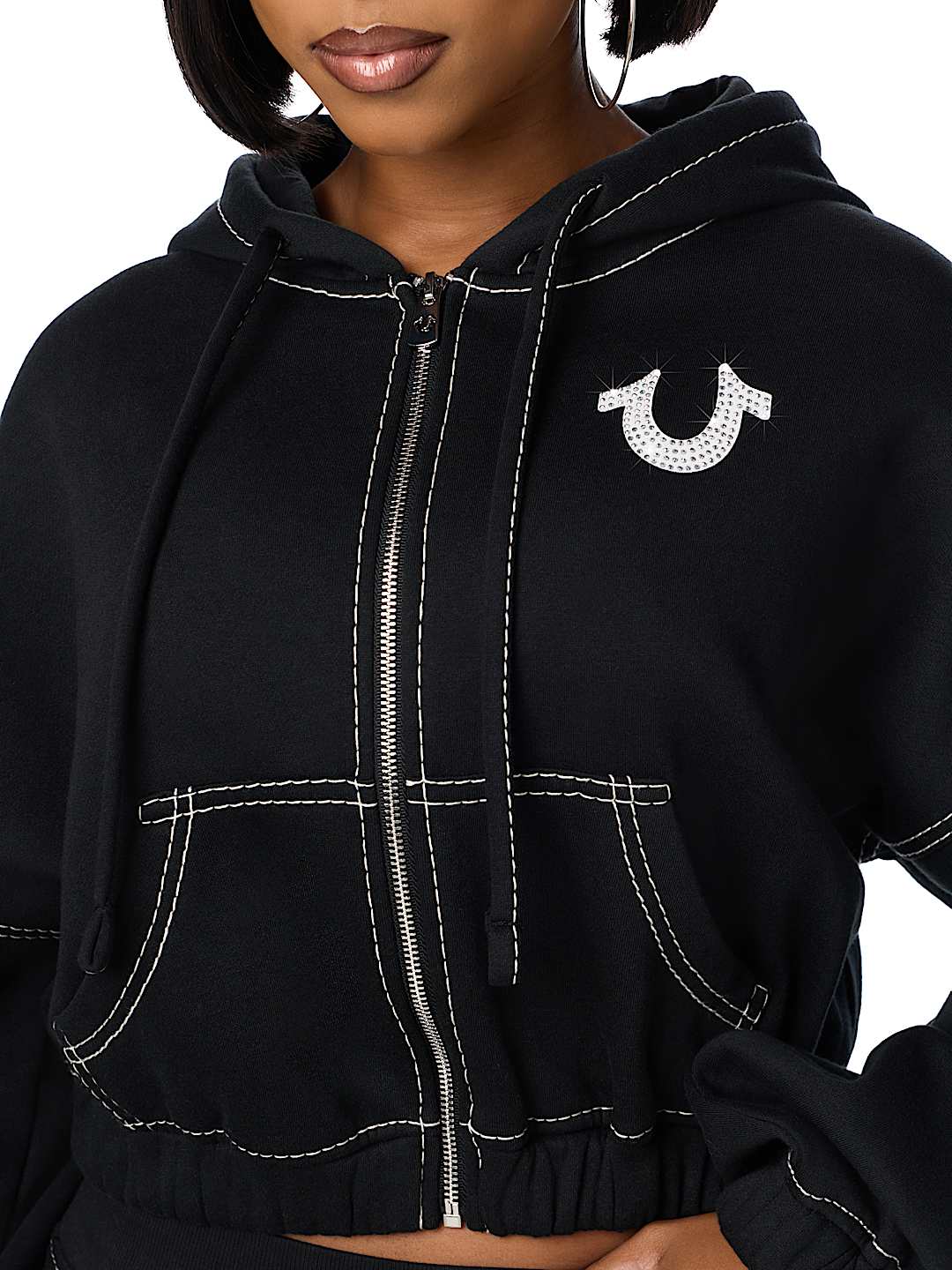 BIG T CRYSTAL GIRLFRIEND ZIP HOODIE