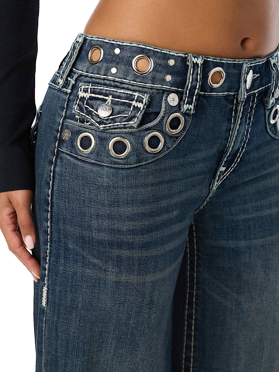 MADDIE GROMMET SUPER T FLAP SUPER BAGGY JEAN