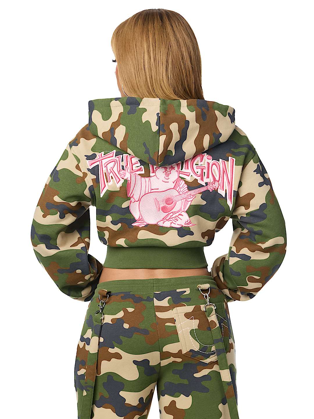 EMBROIDERED CAMO ZIP-UP HOODIE