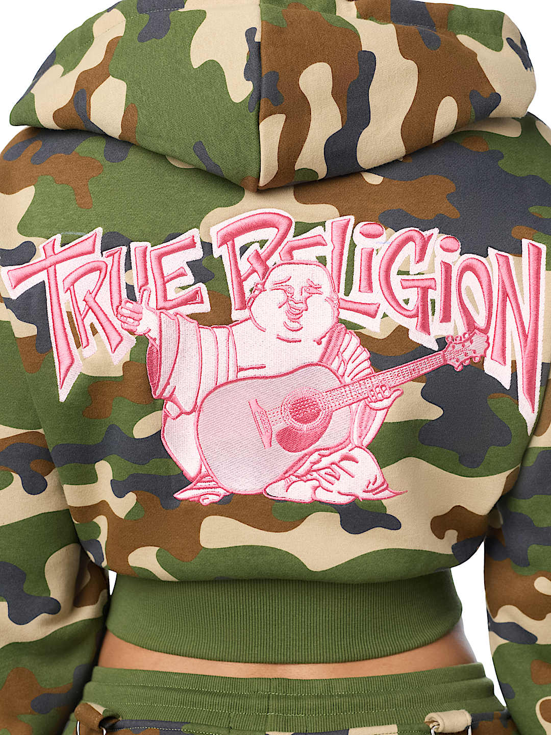 EMBROIDERED CAMO ZIP-UP HOODIE