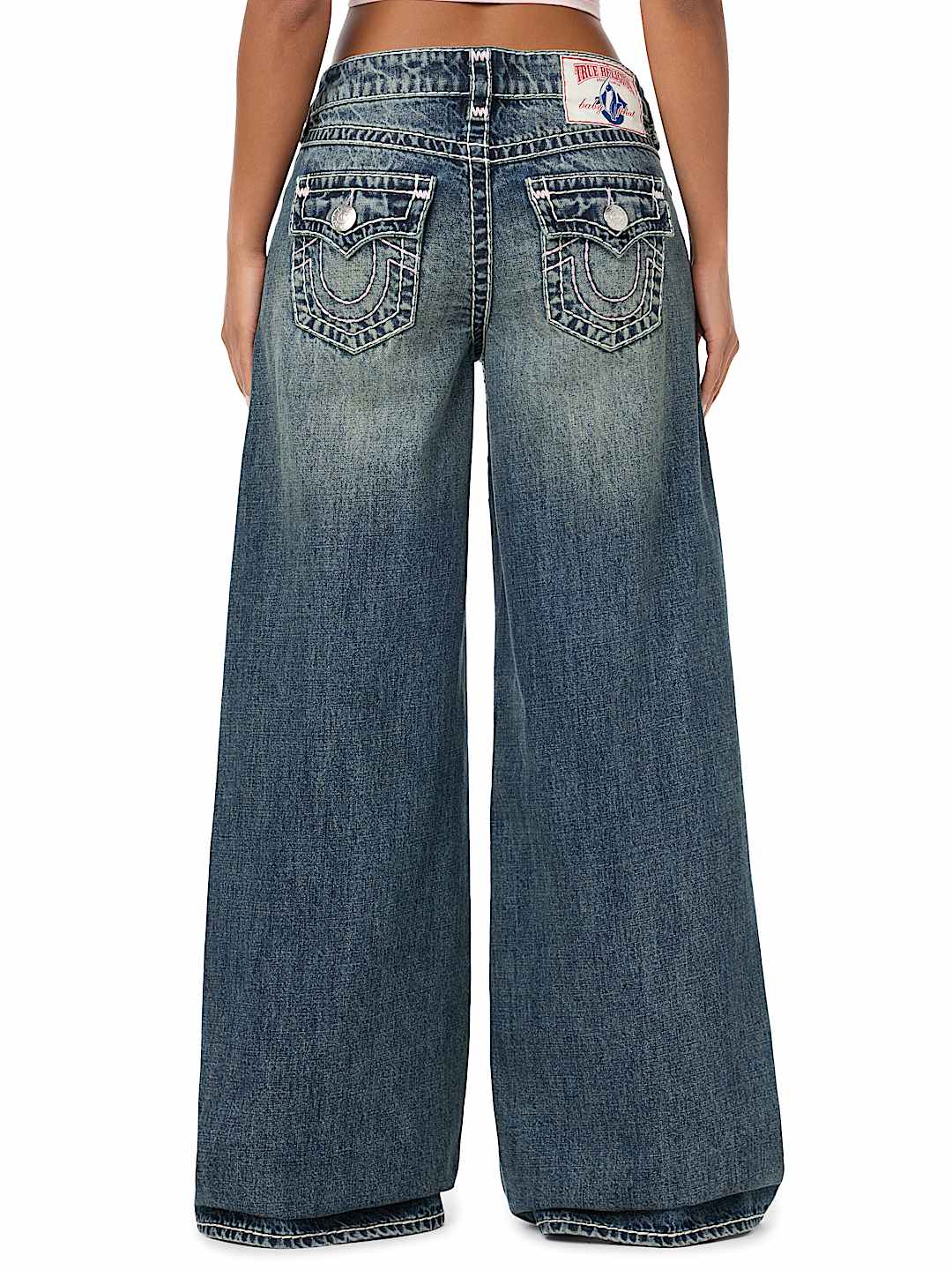 TRUE RELIGION X BABY PHAT MADDIE LOW RISE SUPER T FLAP BAGGY JEAN