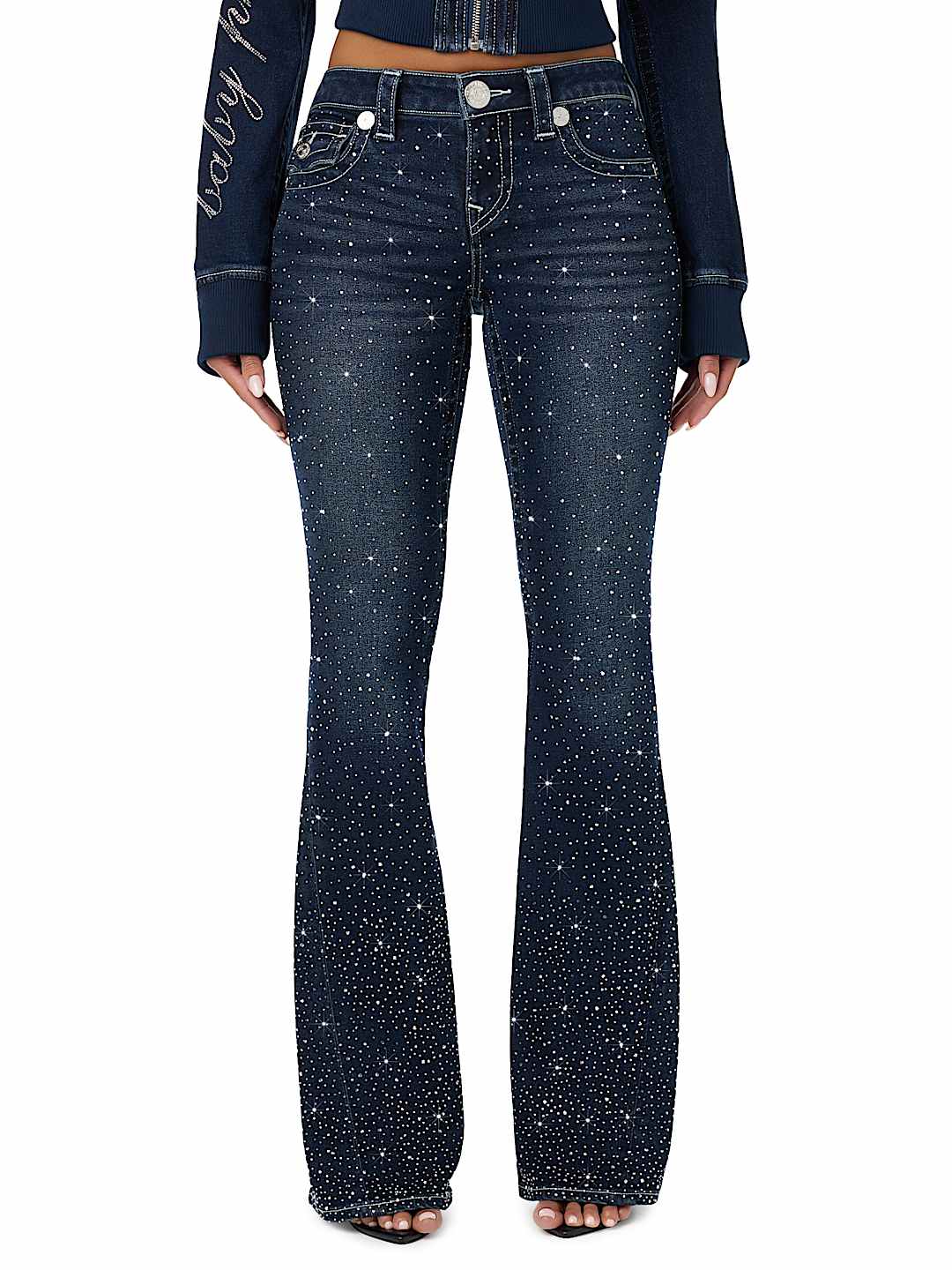 TRUE RELIGION X BABY PHAT JOEY ULTRA LOW RISE FLARE JEAN