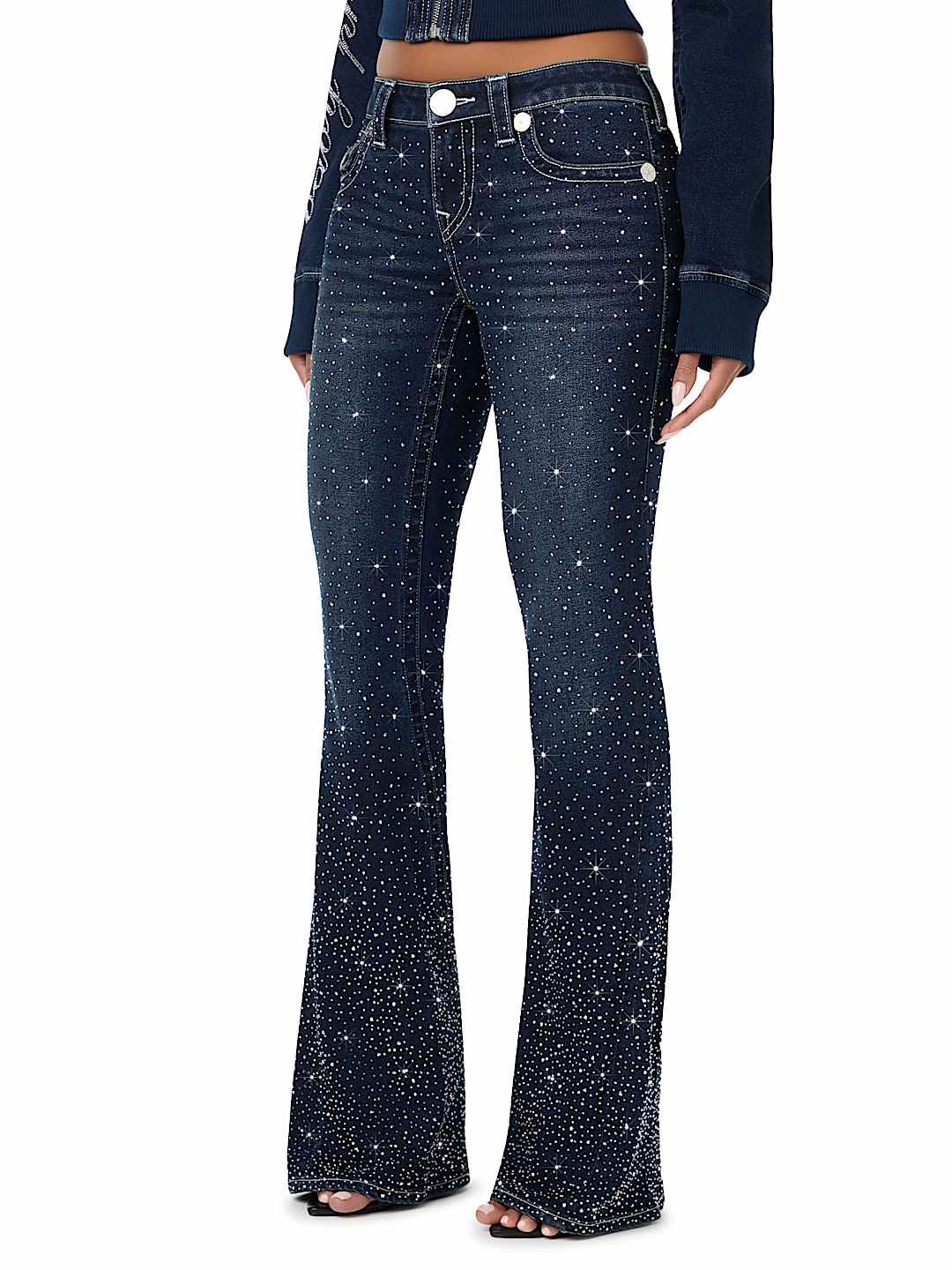 TRUE RELIGION X BABY PHAT JOEY ULTRA LOW RISE FLARE JEAN