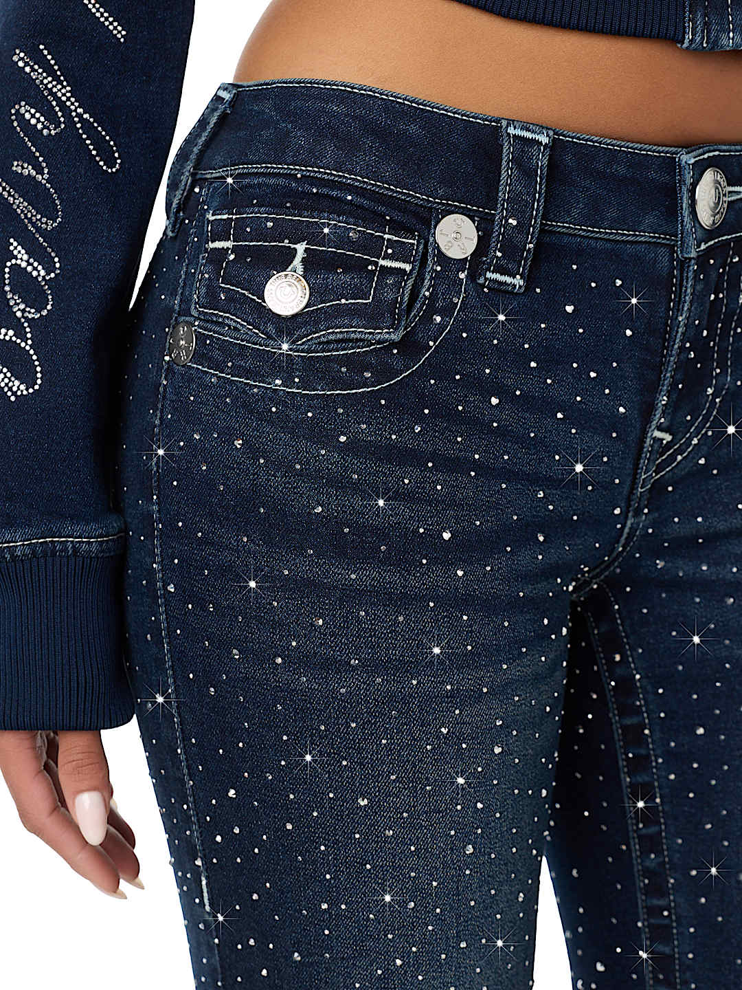 TRUE RELIGION X BABY PHAT JOEY ULTRA LOW RISE FLARE JEAN