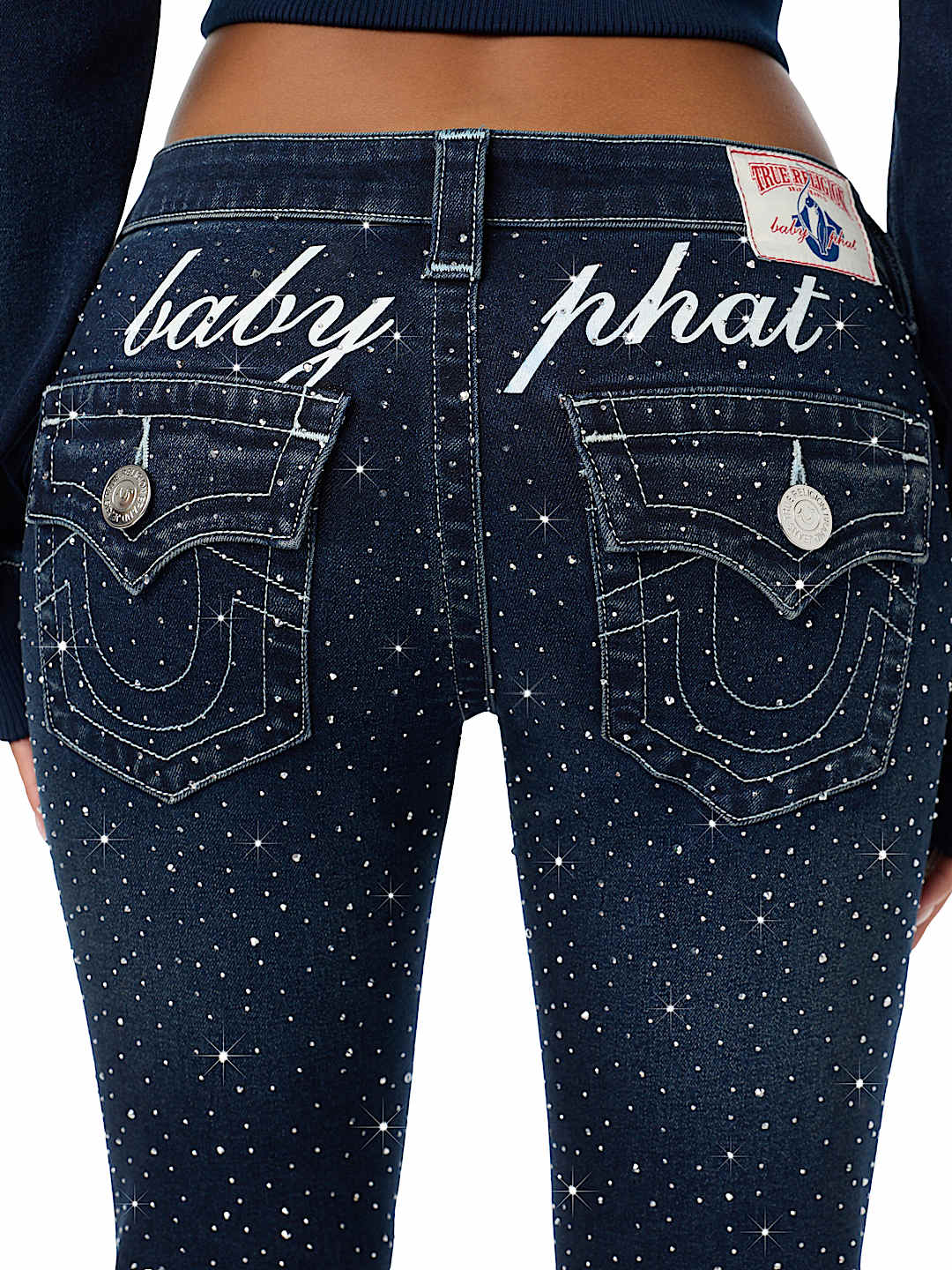 TRUE RELIGION X BABY PHAT JOEY ULTRA LOW RISE FLARE JEAN