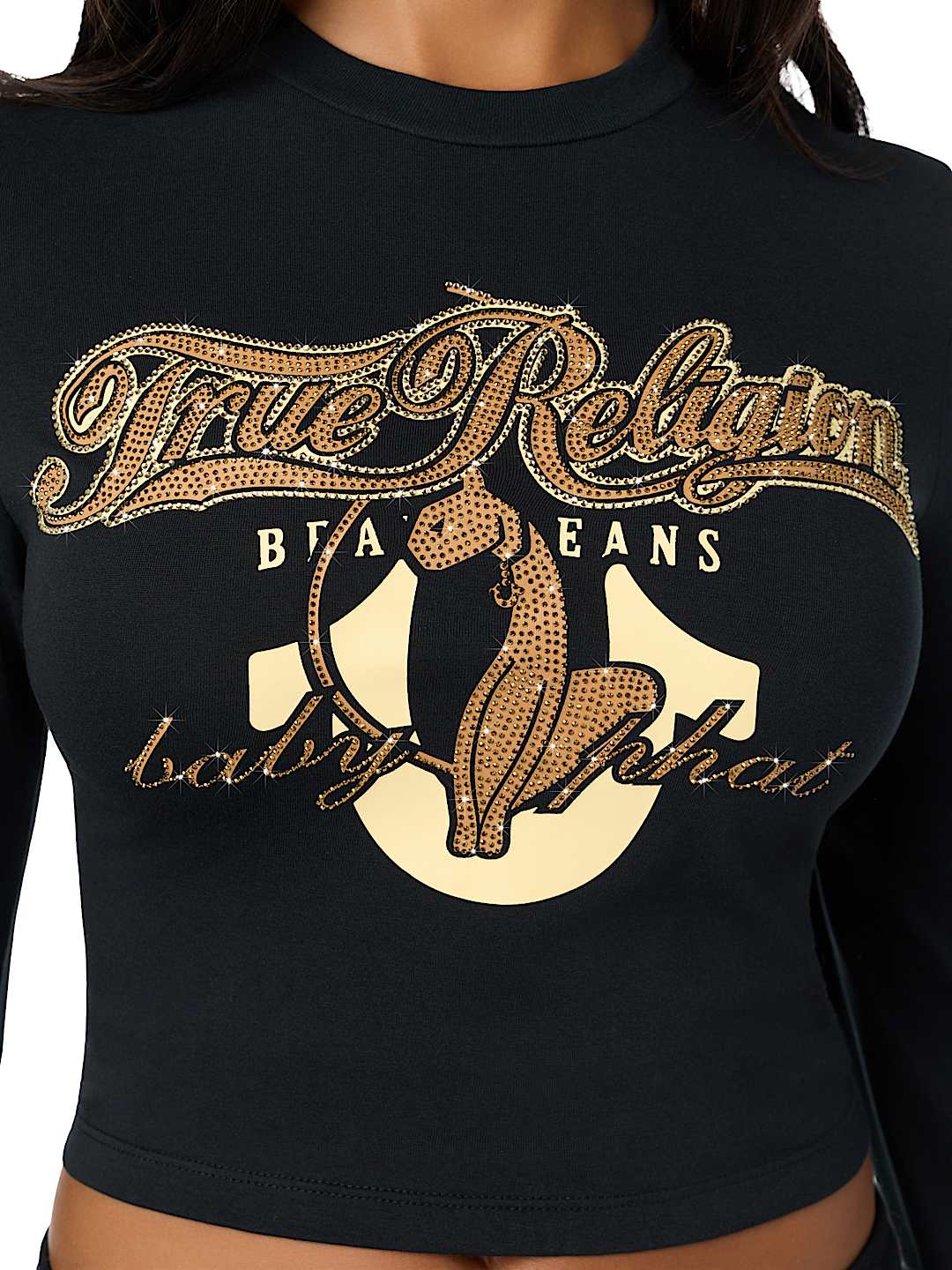 TRUE RELIGION X BABY PHAT CRYSTAL LONG SLEEVE BABY TEE