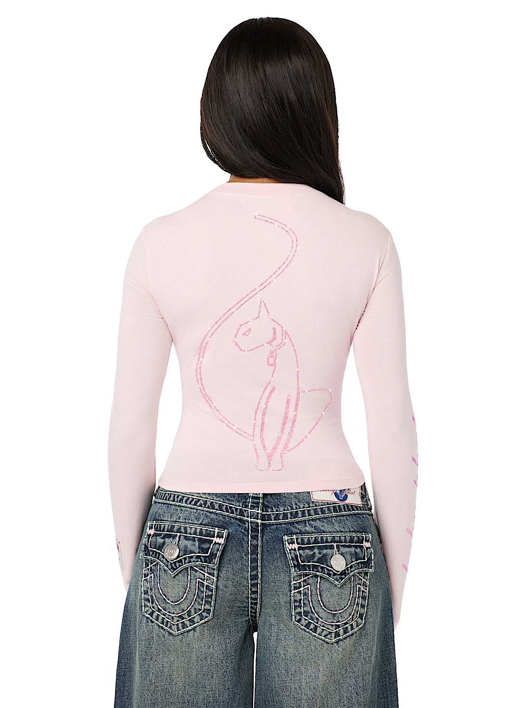 TRUE RELIGION X BABY PHAT CRYSTAL LONG SLEEVE BABY TEE