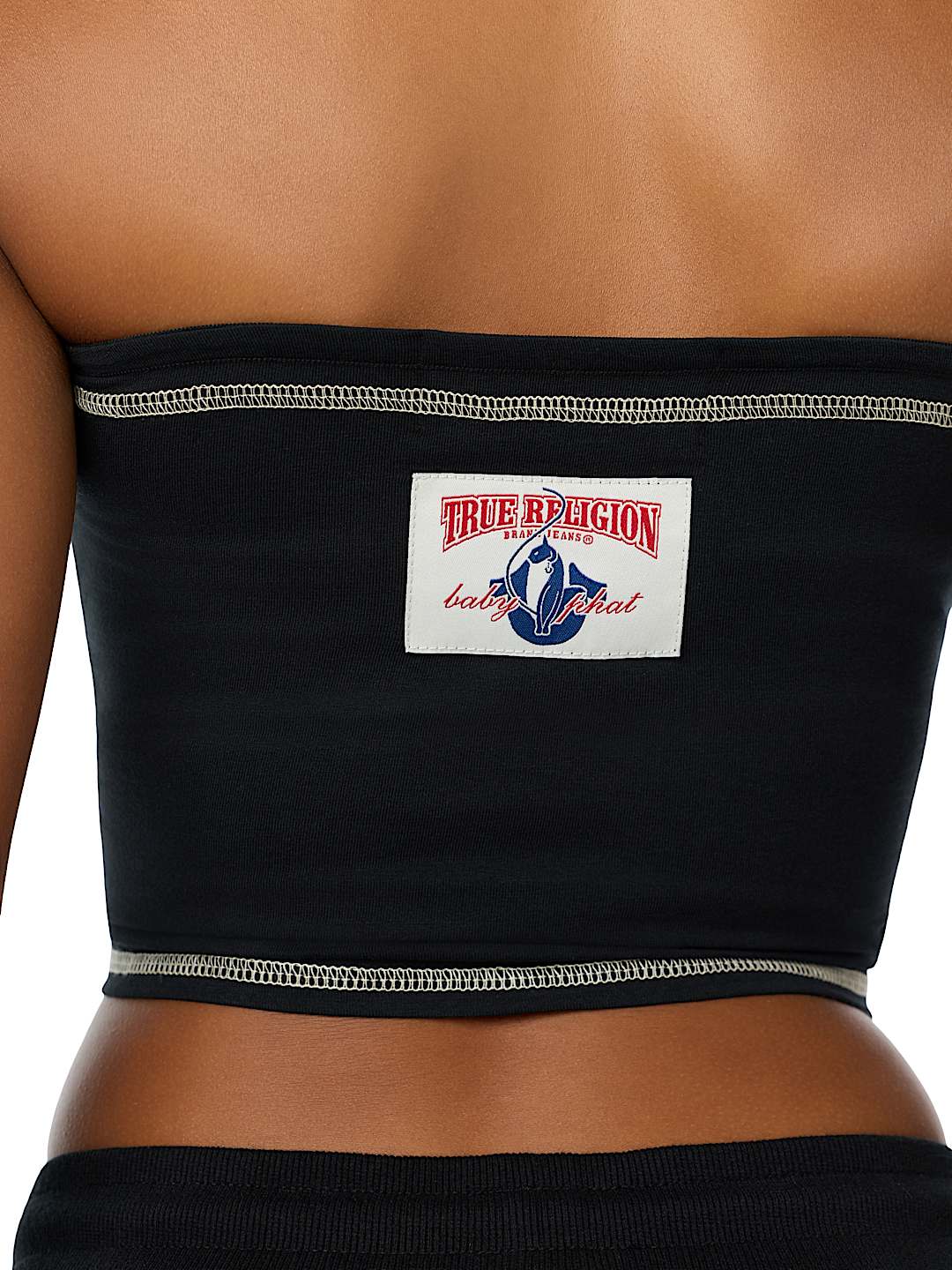 TRUE RELIGION X BABY PHAT CRYSTAL CAT TUBE TOP