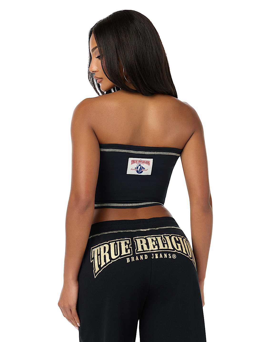 TRUE RELIGION X BABY PHAT CRYSTAL CAT TUBE TOP