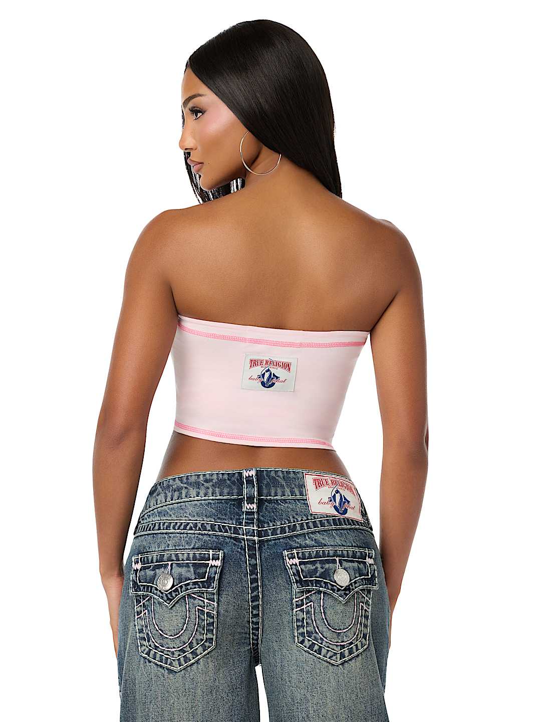 TRUE RELIGION X BABY PHAT CRYSTAL CAT TUBE TOP