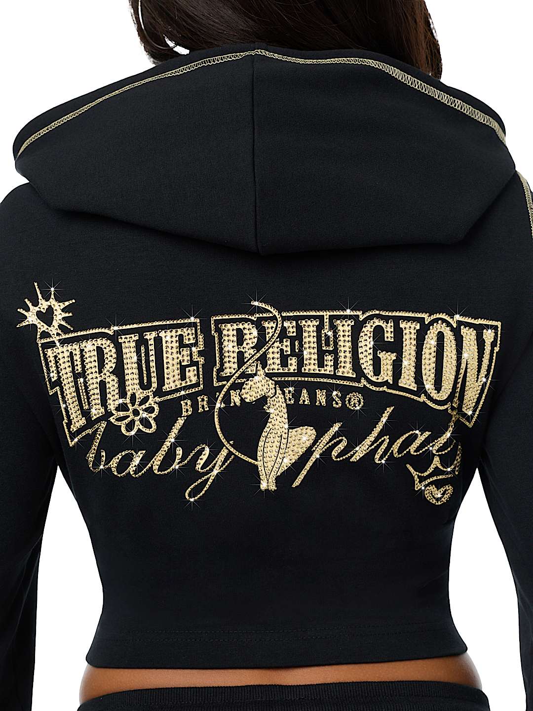 TRUE RELIGION X BABY PHAT CRYSTAL ZIP HOODIE