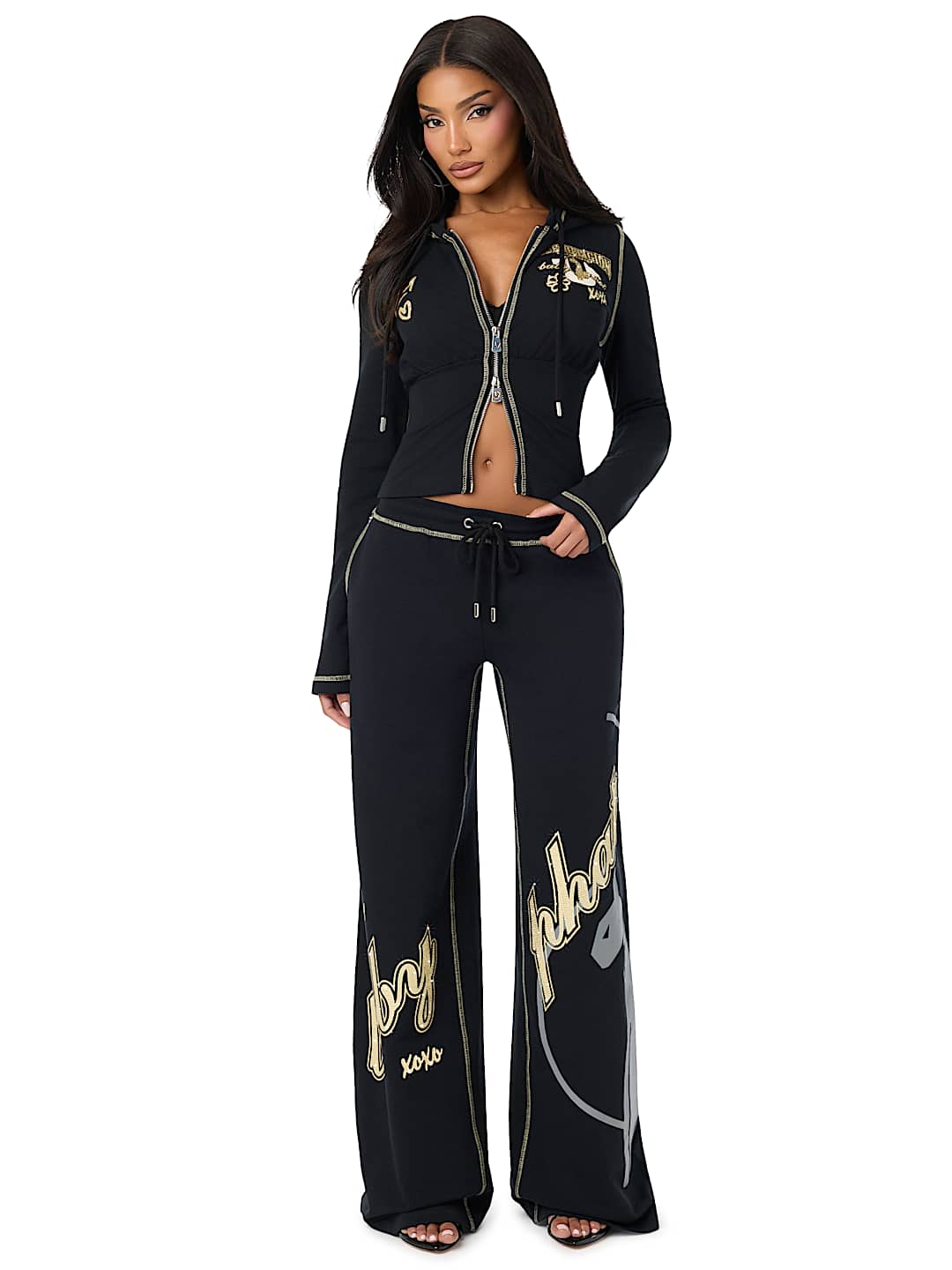 TRUE RELIGION X BABY PHAT CRYSTAL ZIP HOODIE