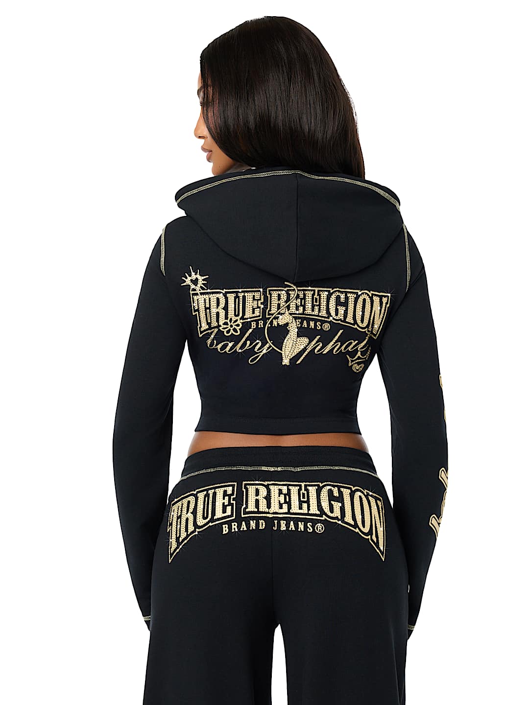 TRUE RELIGION X BABY PHAT CRYSTAL ZIP HOODIE