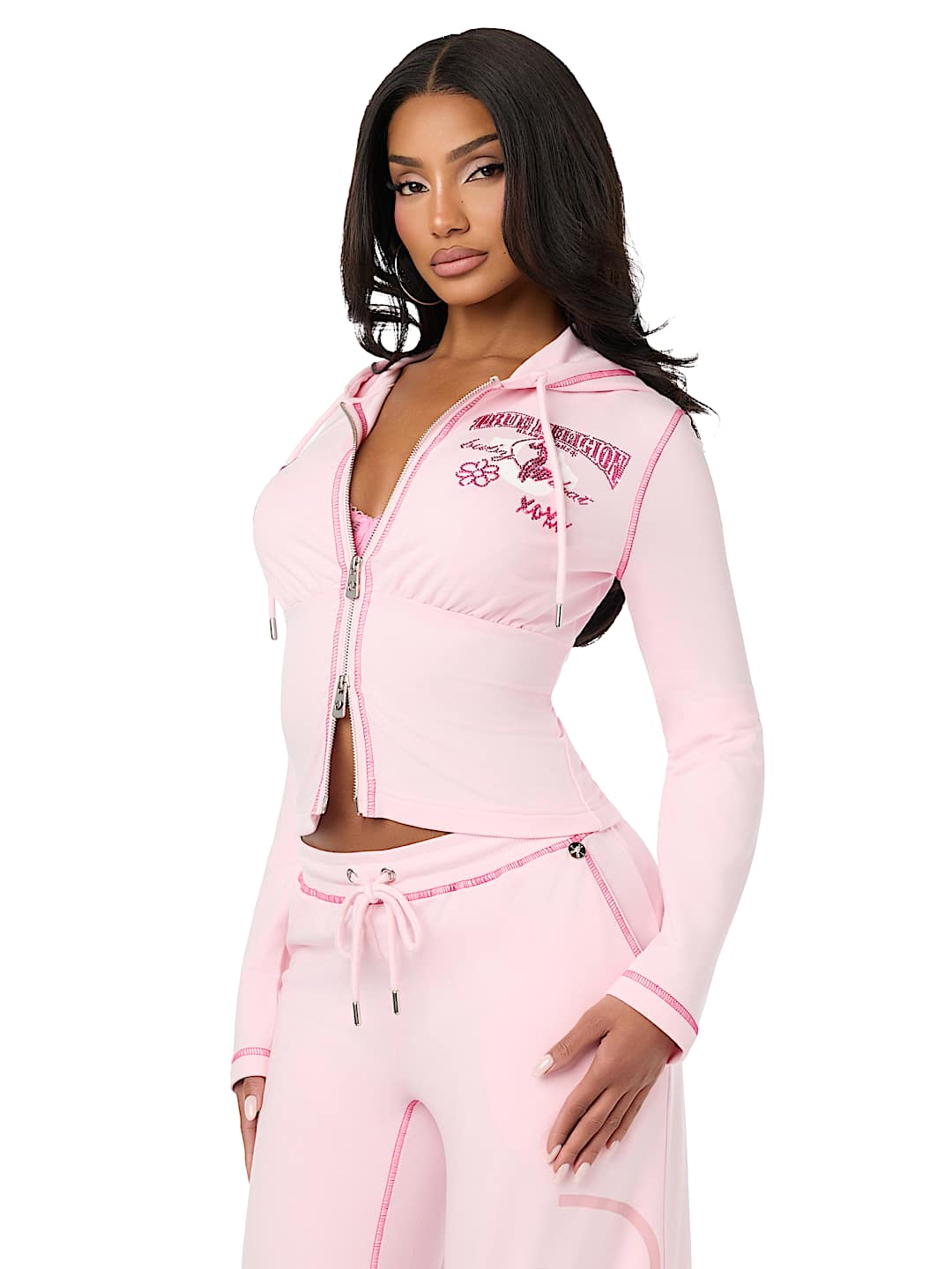 TRUE RELIGION X BABY PHAT CRYSTAL ZIP HOODIE