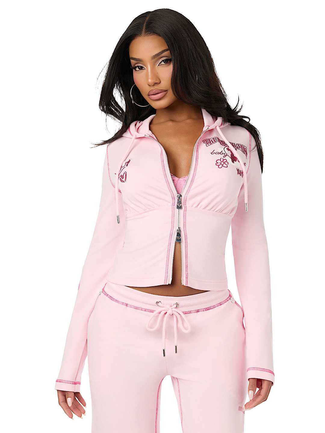 TRUE RELIGION X BABY PHAT CRYSTAL ZIP HOODIE